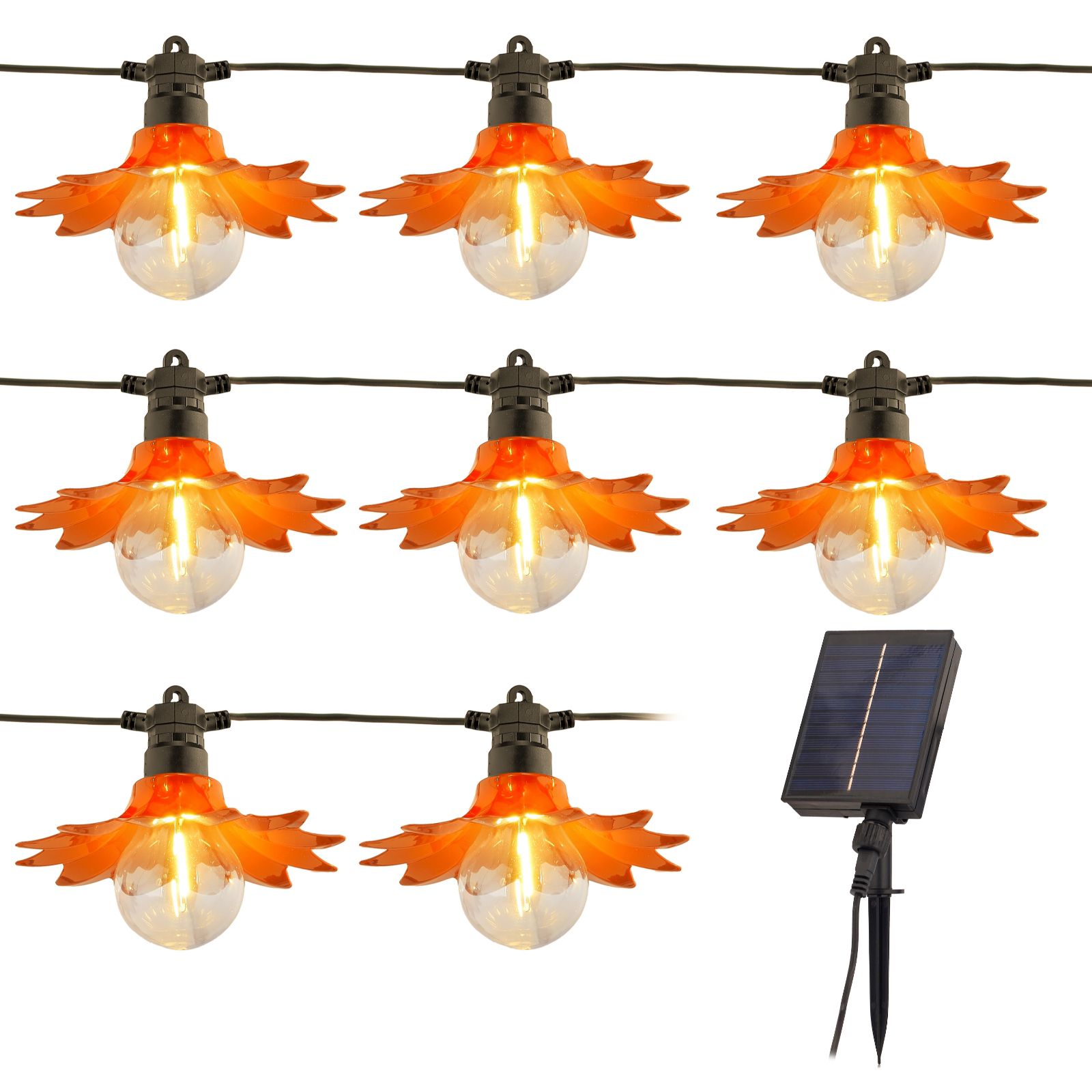 Outlet Garden Stories Studio 70 Set of 8 Flower Solar String Lights