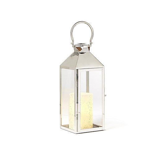Alison Cork Stainless Steel Lantern with LED Candle