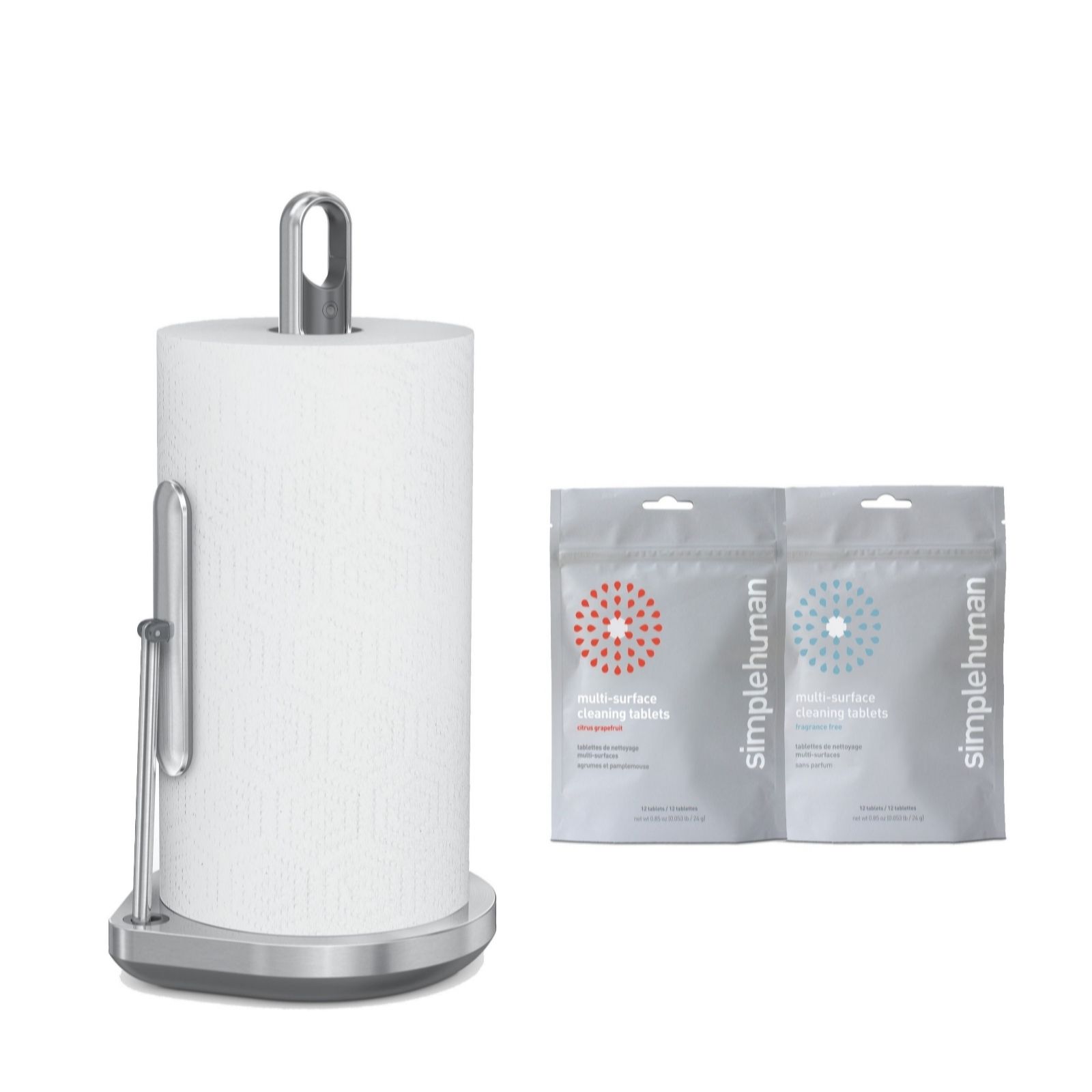 Simplehuman Paper Towel Pump & All-Purpose Cleaning Tablets Kit - QVC UK
