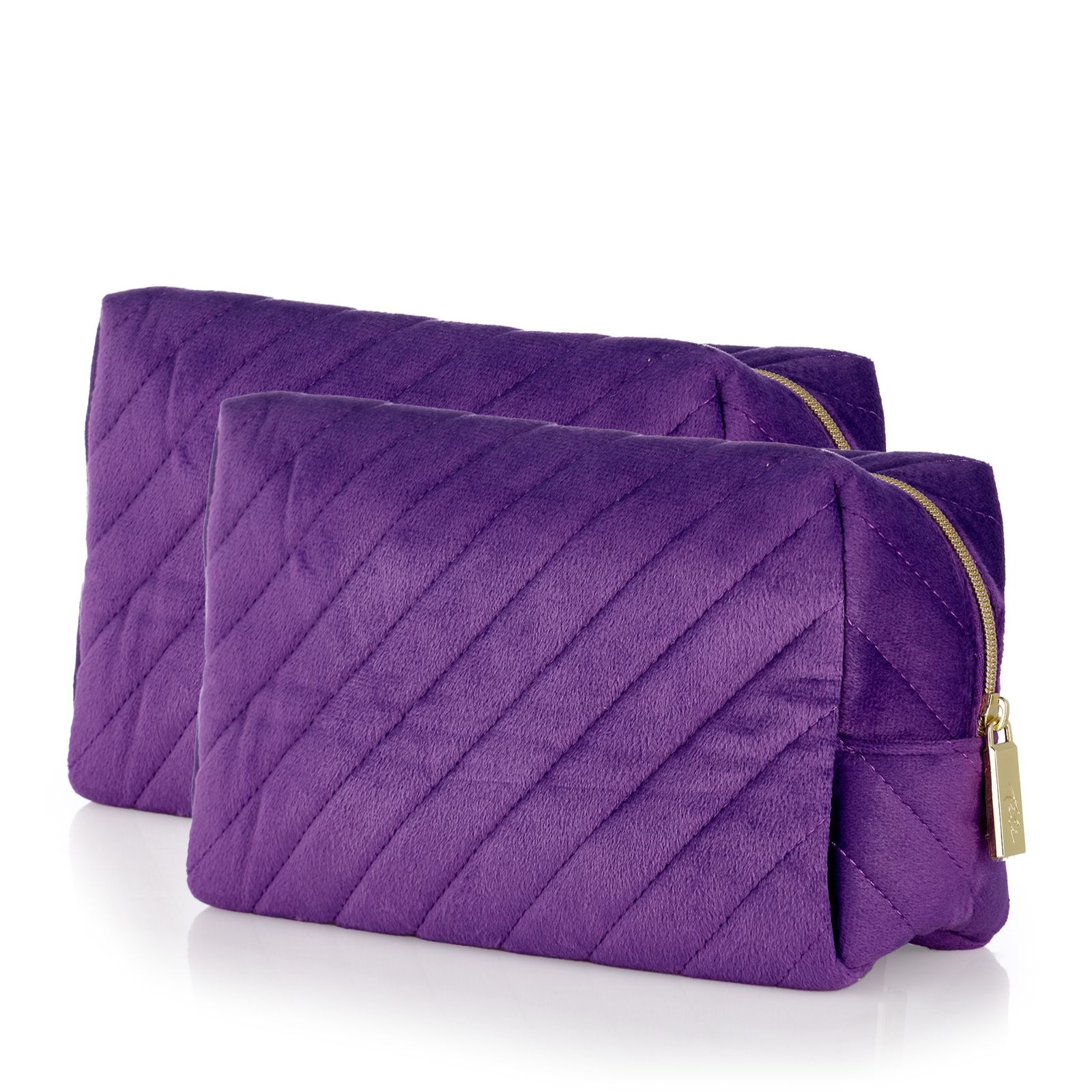 Outlet Set of 2 Velvet Cosmetic Bags