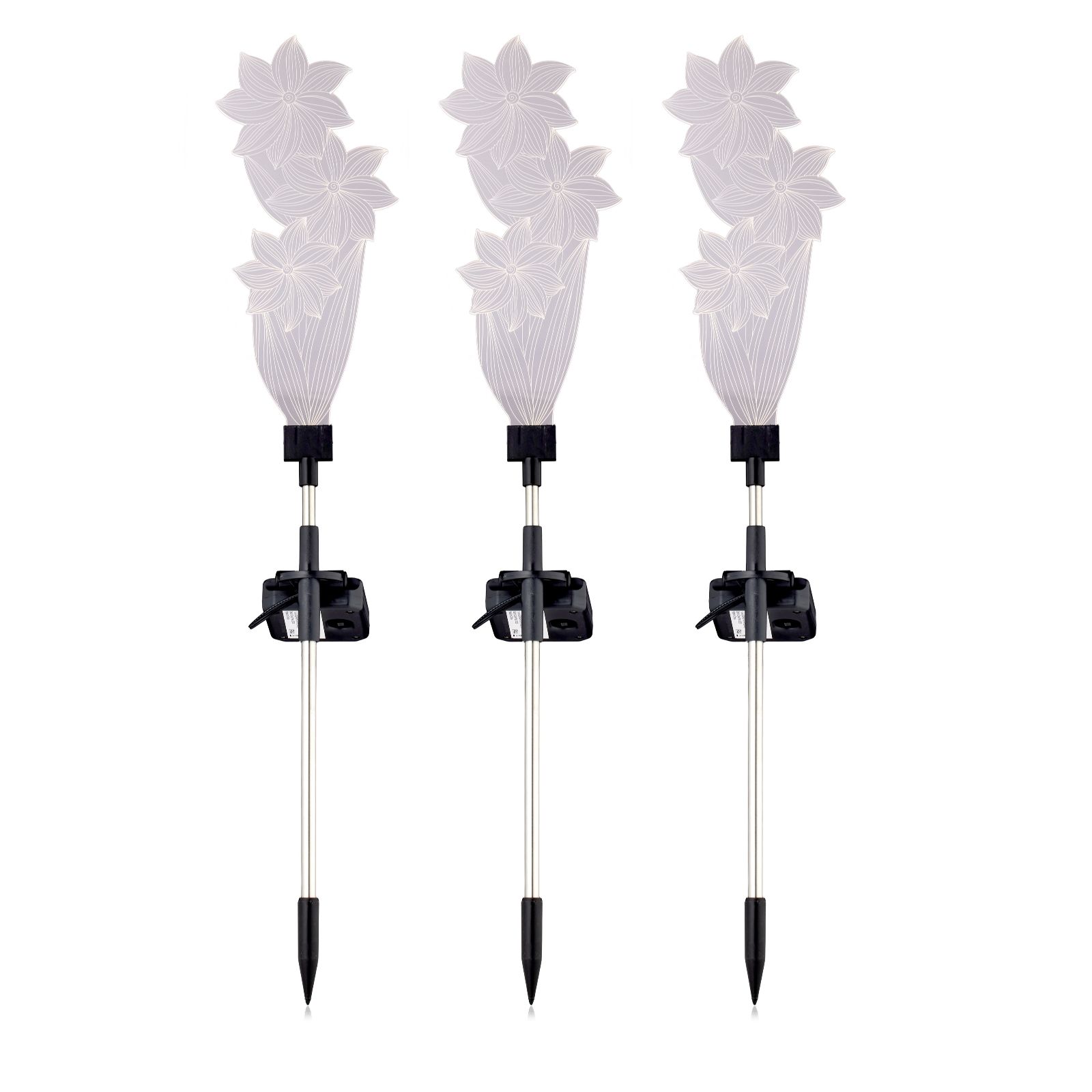 Garden Stories Set of 3 Acrylic Solar Stake Lights