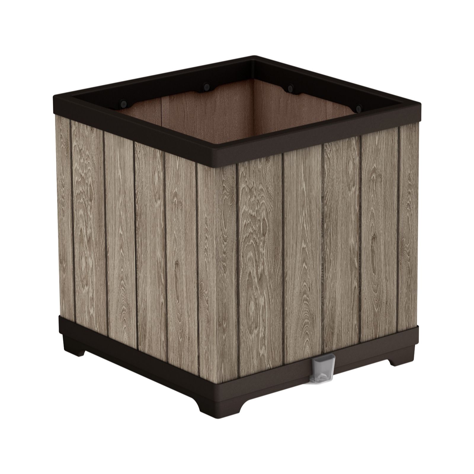 Keter Signature Ashwood Drainage Basin Square Planter & Water Tray