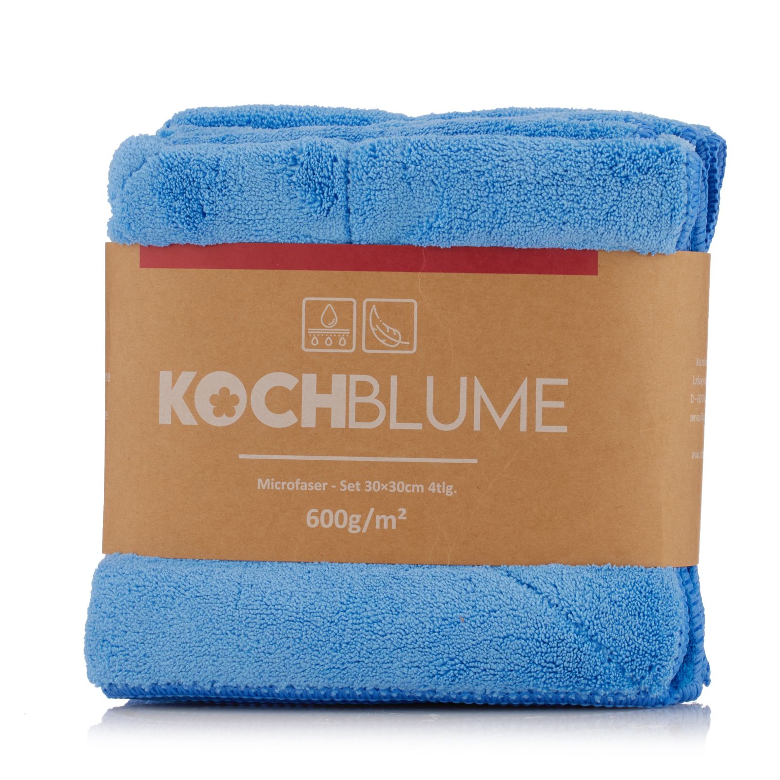 KochBlume Set of 4 Microfibre Cloths 30cm x 30cm