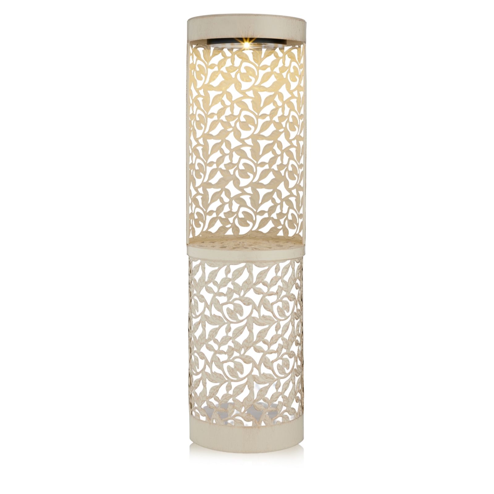 Garden Stories Solar Leaf Fretwork Pillar