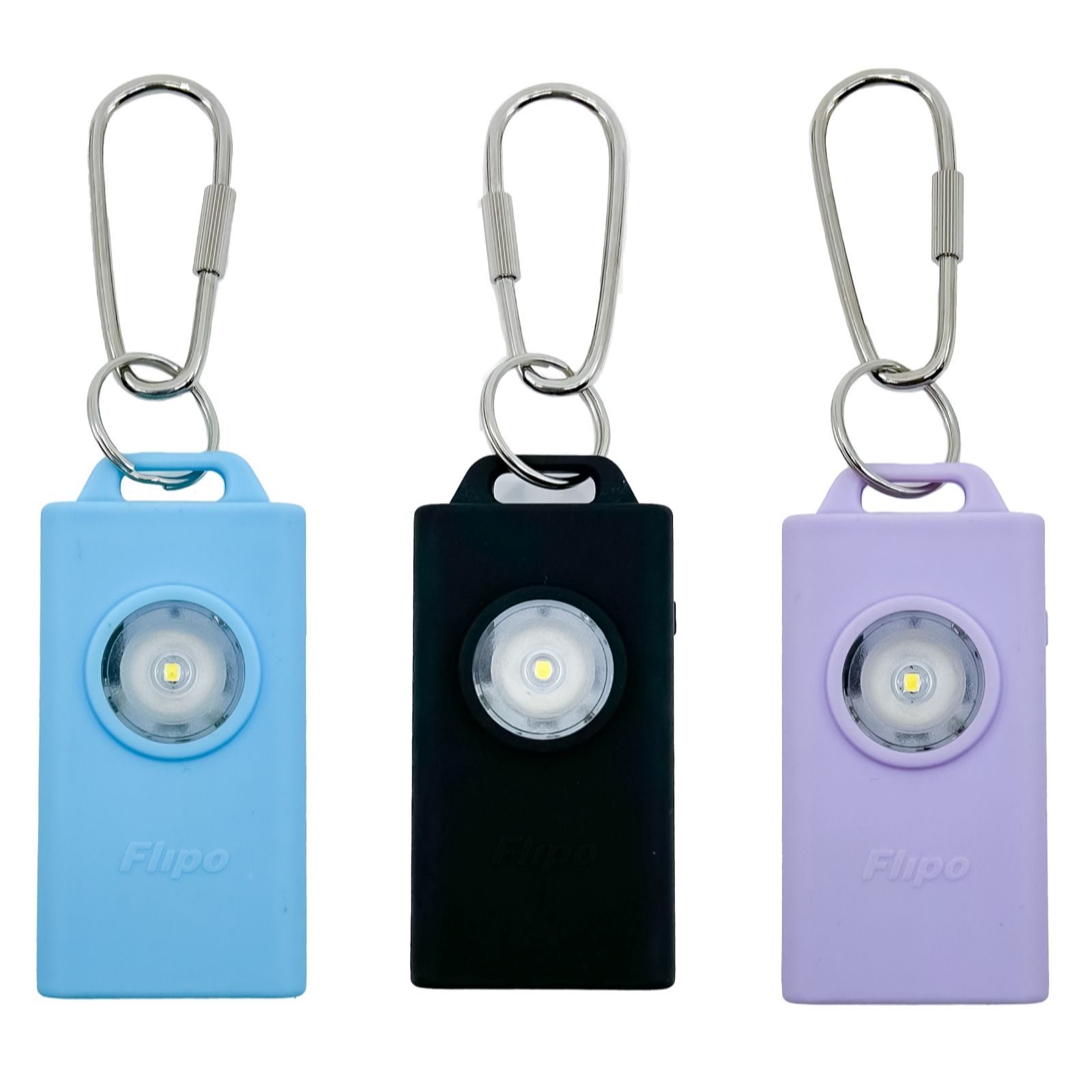 Flipo Set of 3 Rechargeable Micro Guard Personal Alarm with Torch