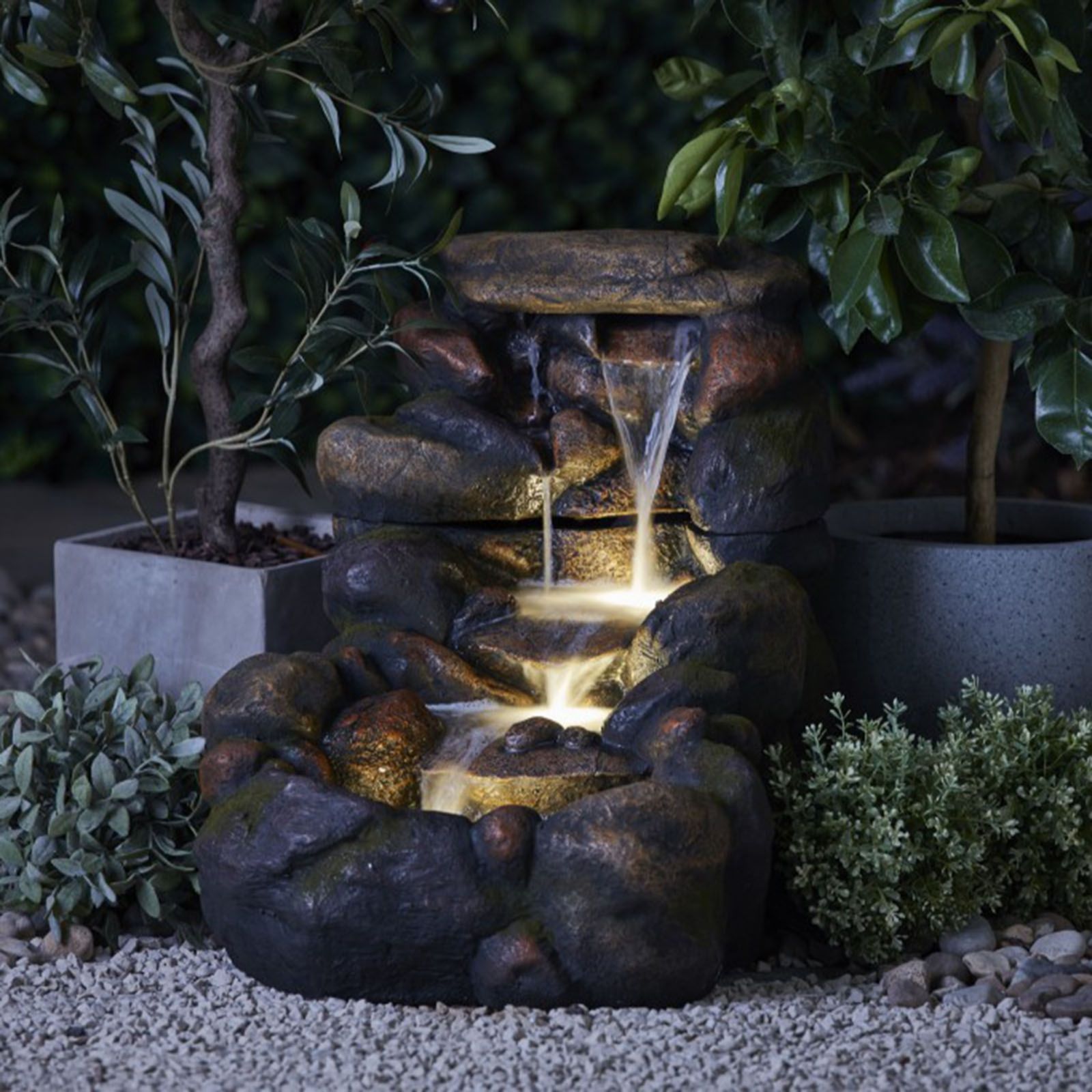 Thompson & Morgan Tall Tumbling Rock Wall Water Feature - QVC UK