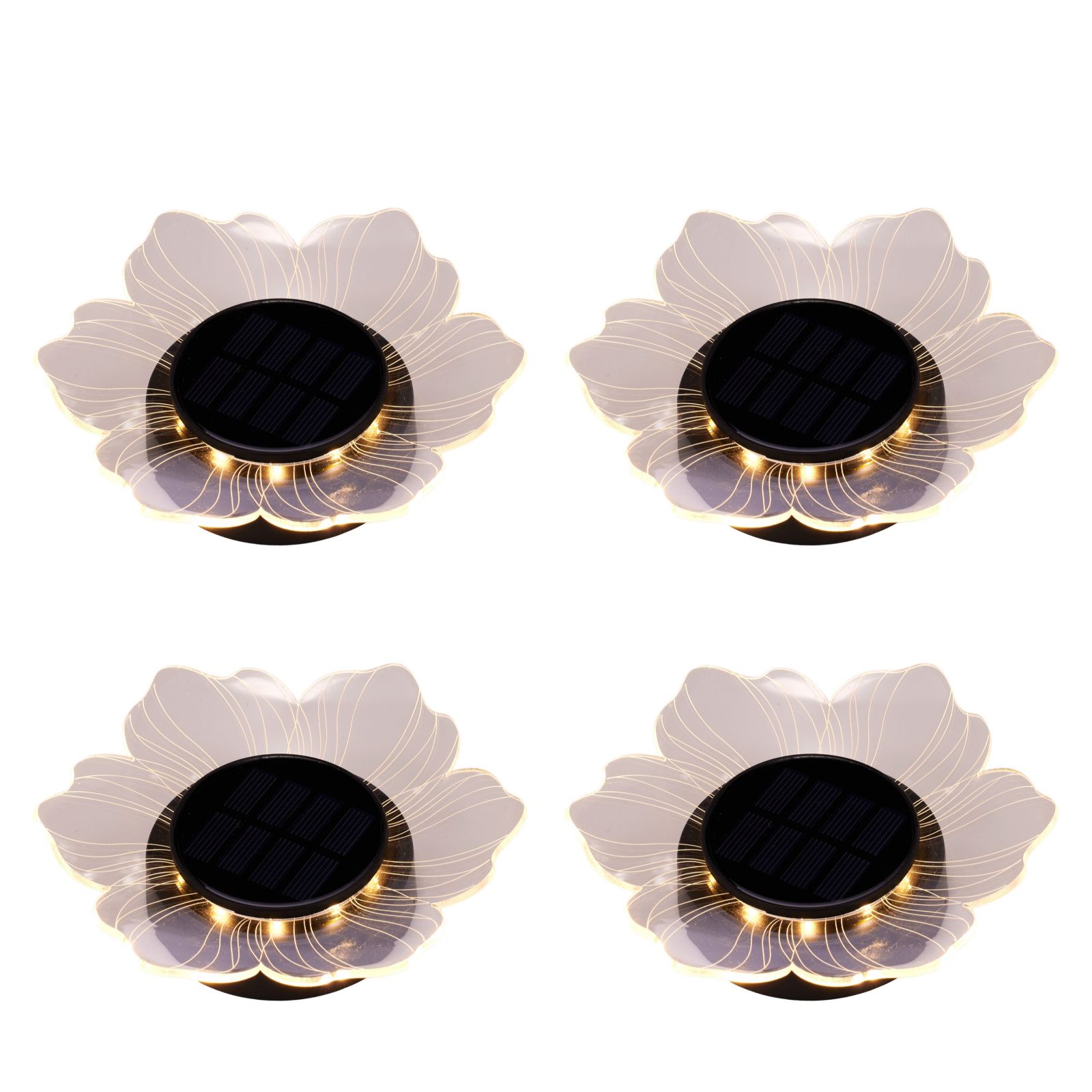 Garden Reflections Set of 4 Solar Acrylic Flower Lights