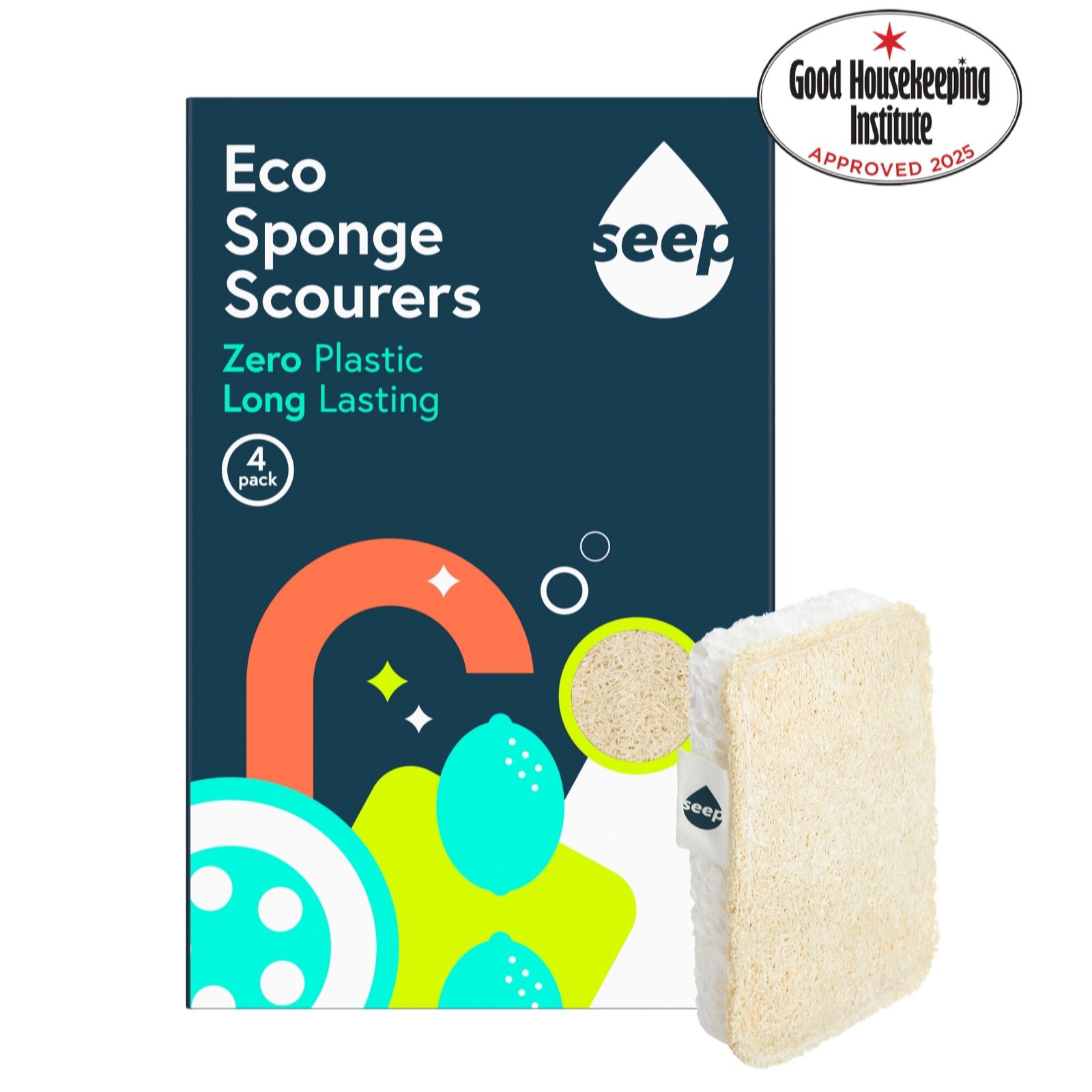 Seep Eco Sponge Scourer Pack of 4