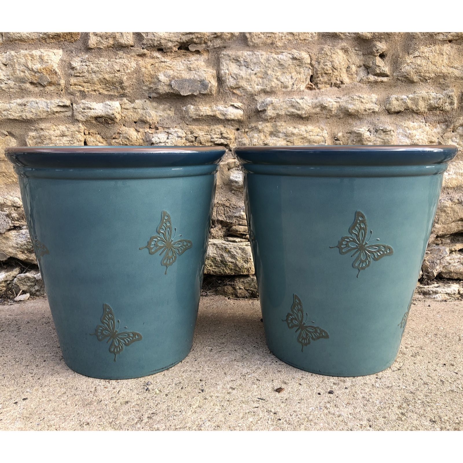 Plants2Gardens Set of Two 40cm Countryside Butterfly Planters