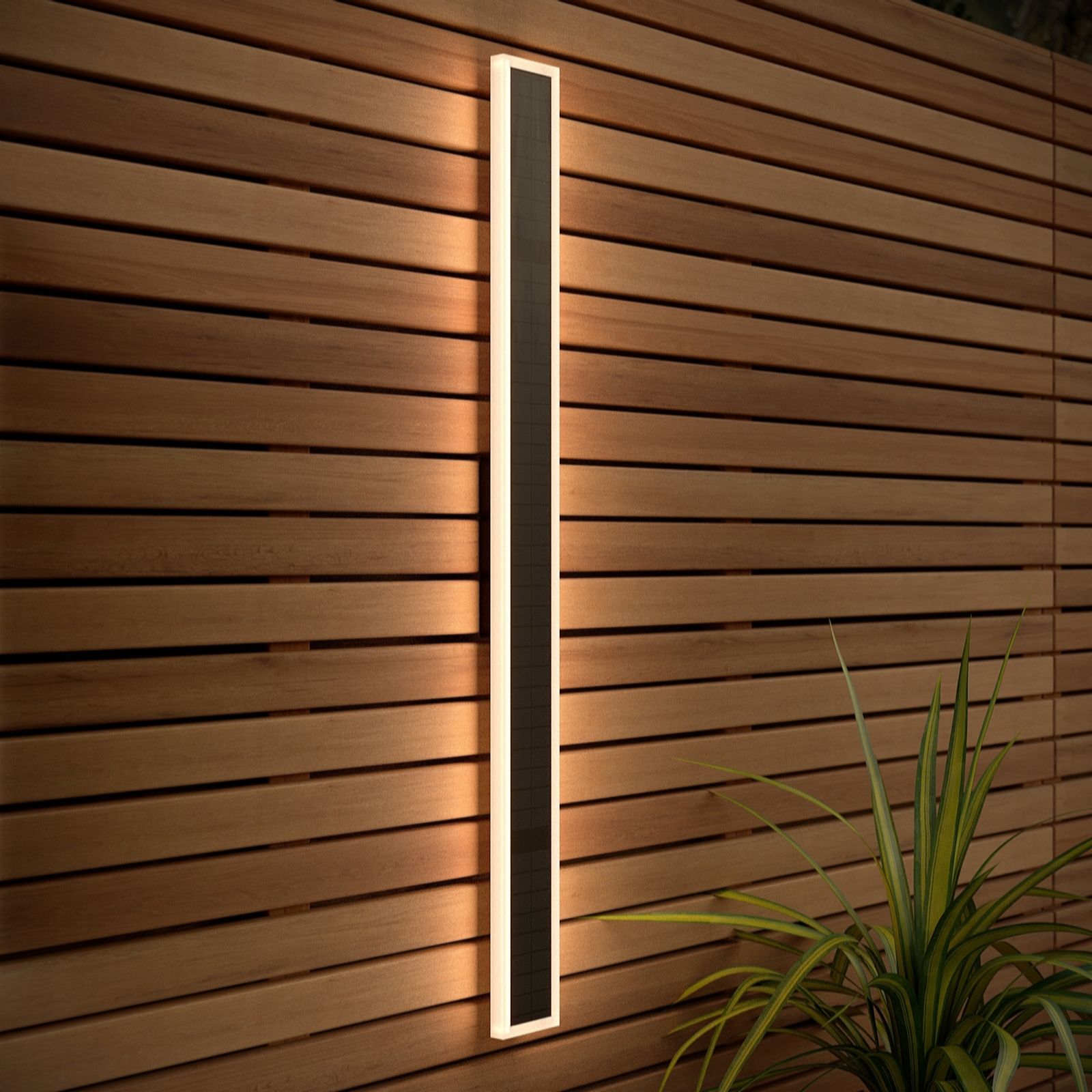 Solar Centre Halo Rectangle Solar Wall Light 80cm