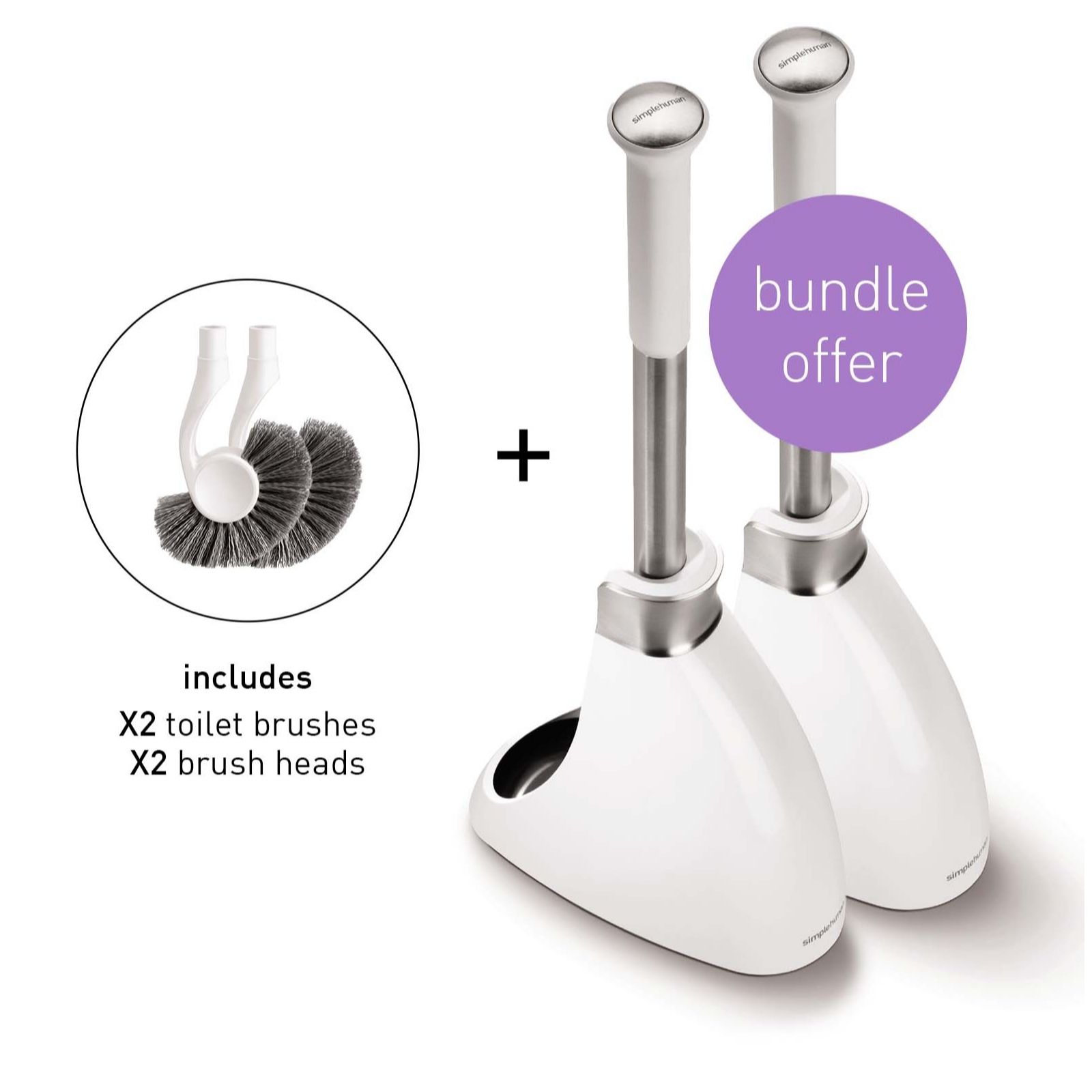 Simplehuman Set of 2 Toilet Brushes