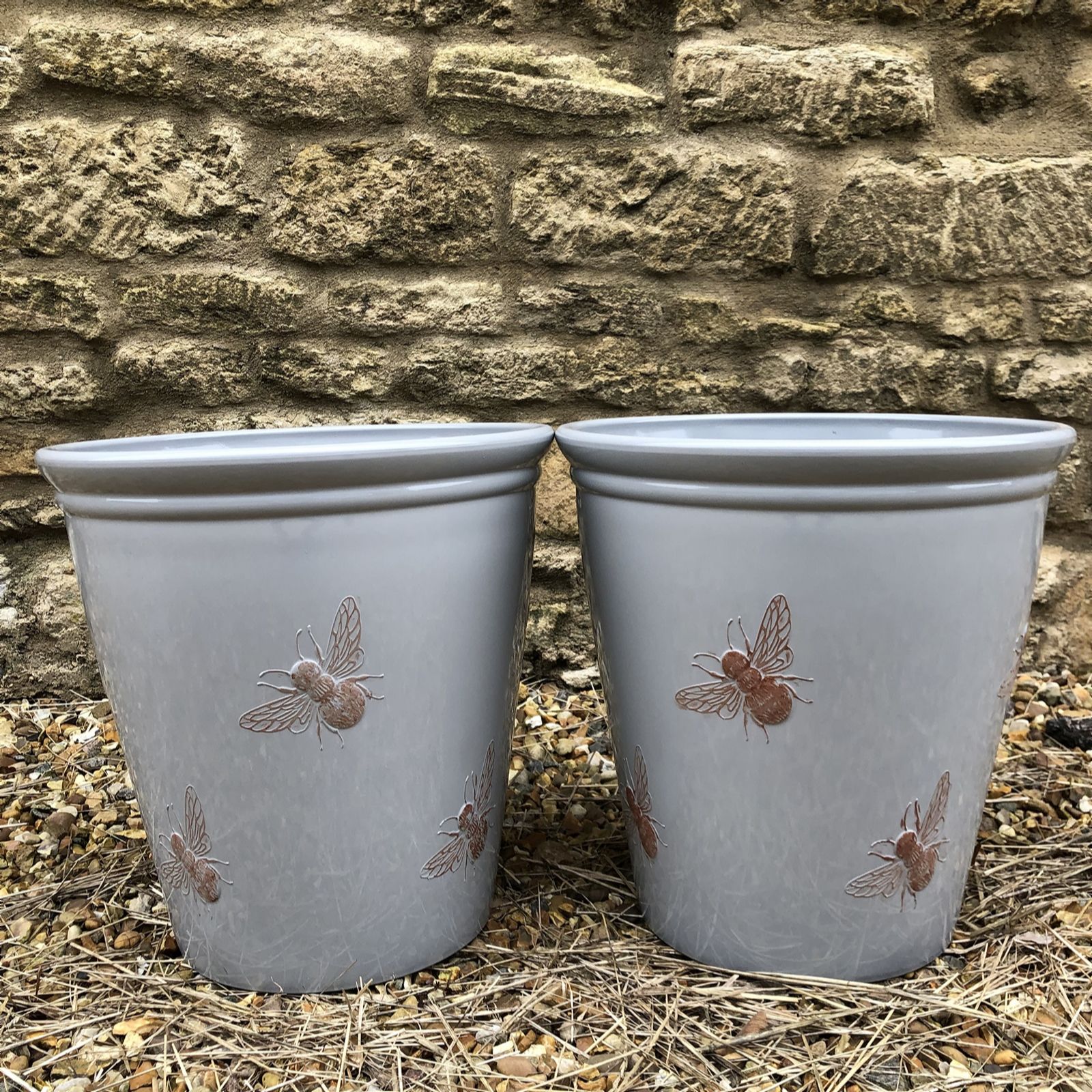 Plants2Garden Set of 2 40cm Countryside Bee Planters