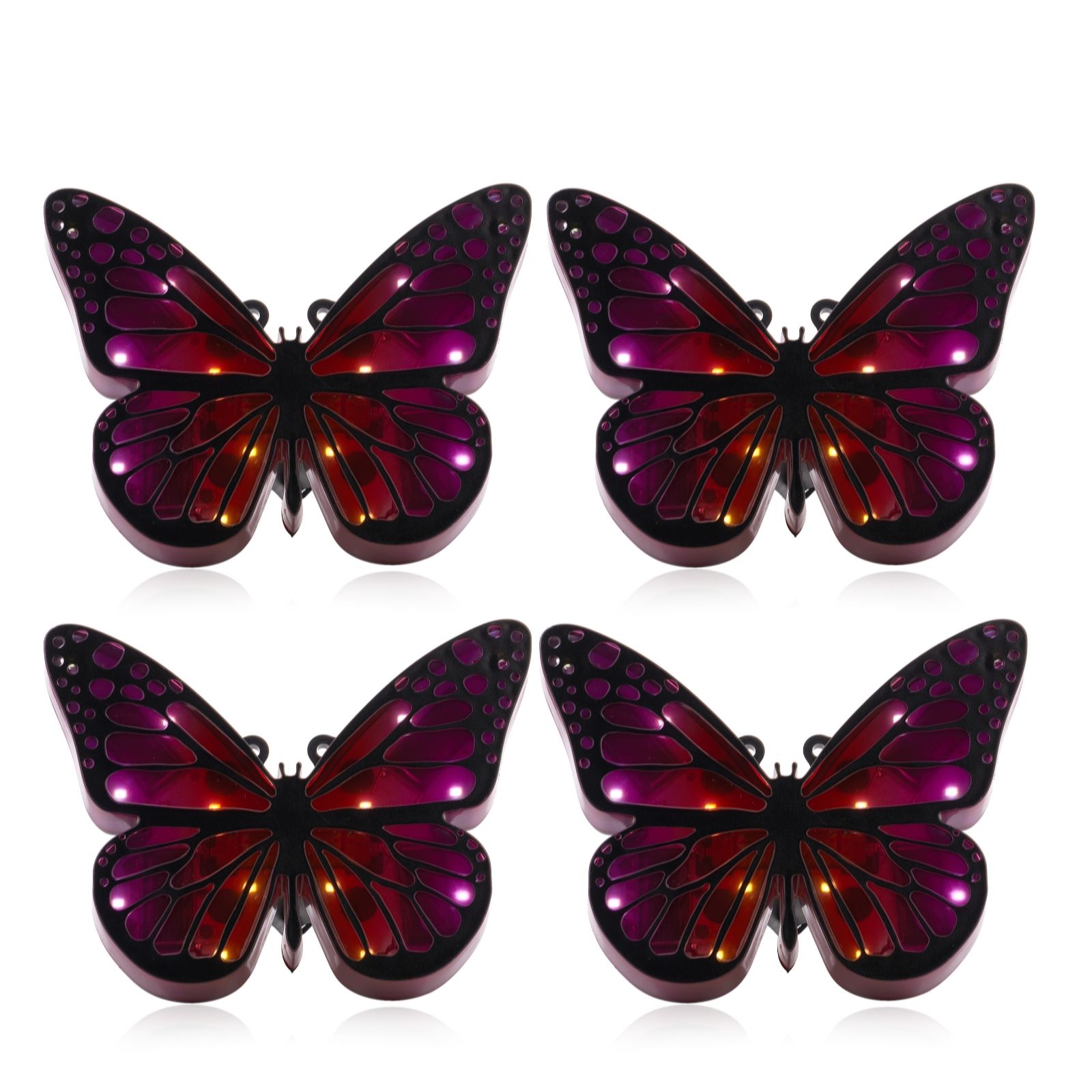 Outlet Garden Stories Set of 4 Solar Butterfly Ground Stake Lights