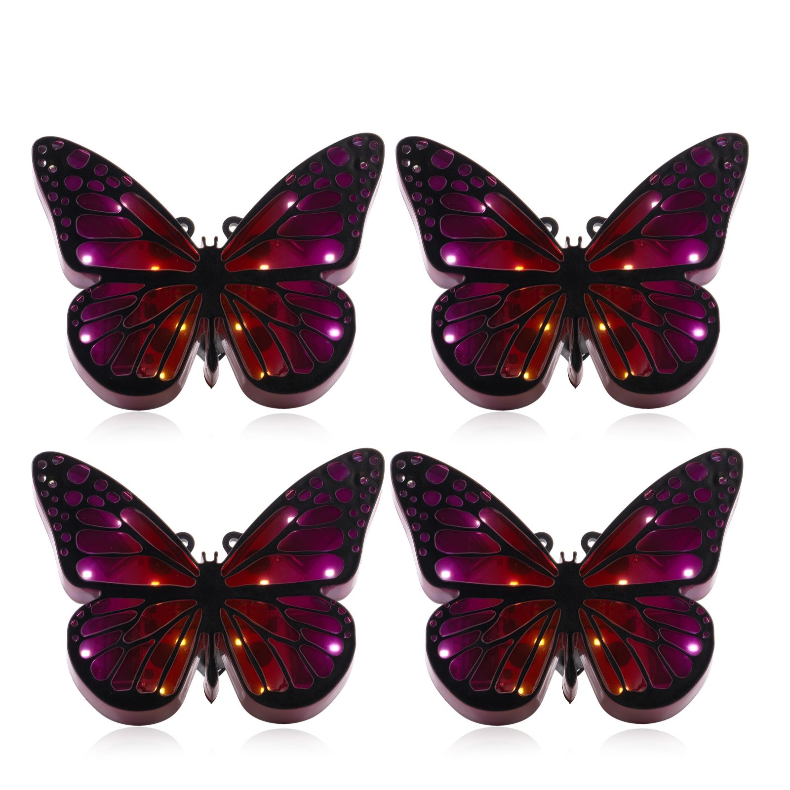 Outlet Garden Stories Set of 4 Solar Butterfly Ground Stake Lights