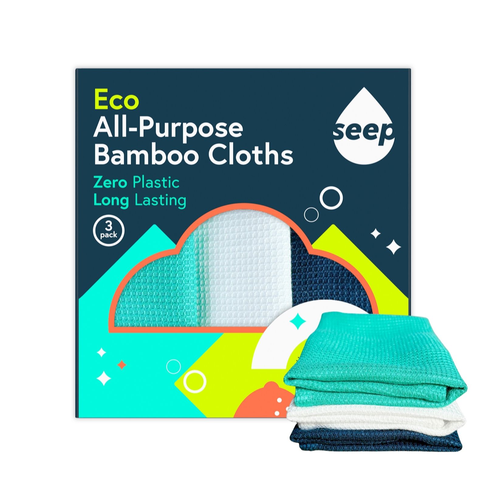 Seep All Purpose Bamboo Cloth Pack of 3