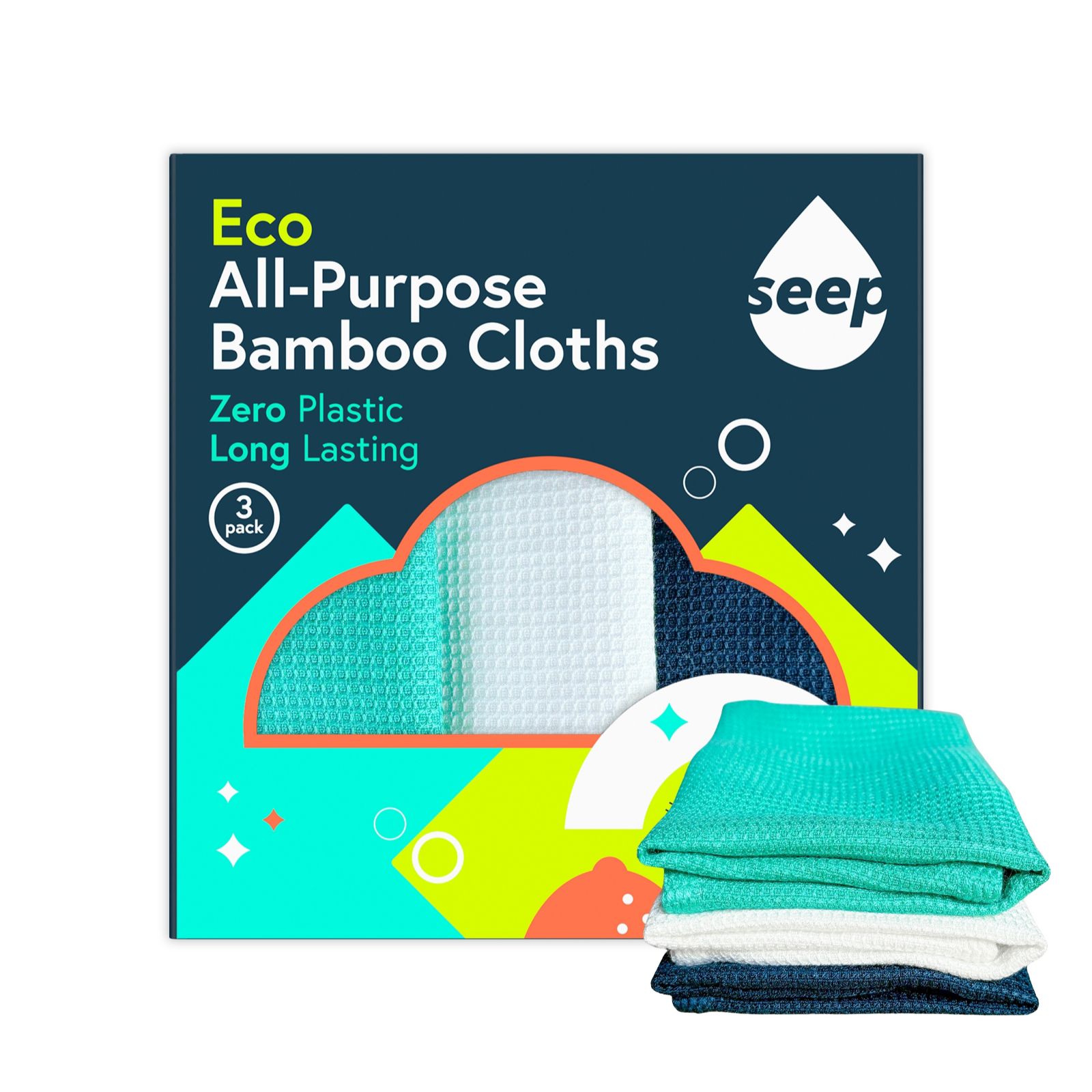Seep All Purpose Bamboo Cloth Pack of 3