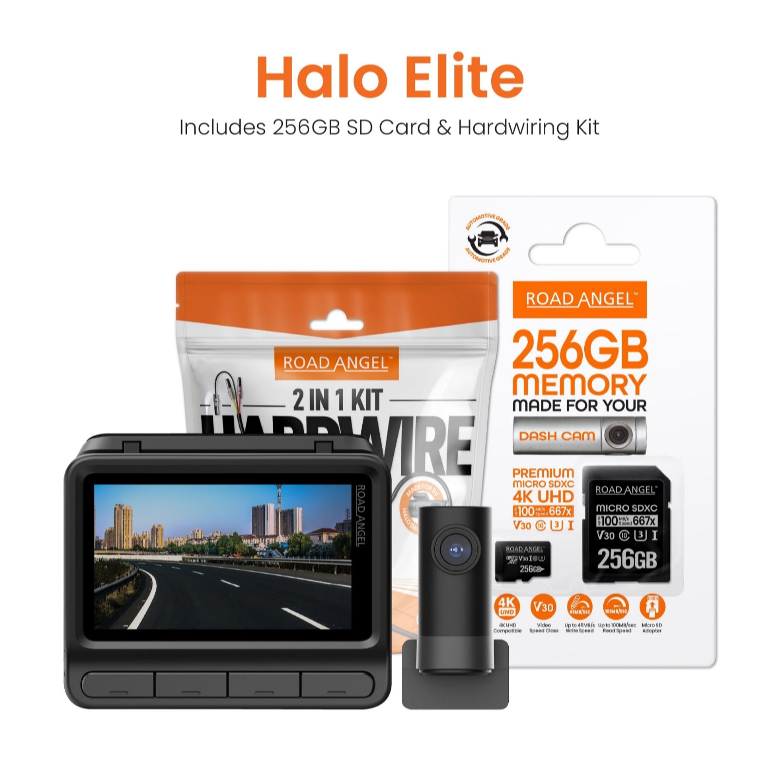  Road Angel Halo Elite Dual Dash Cam Bundle with Sony Night Vision
