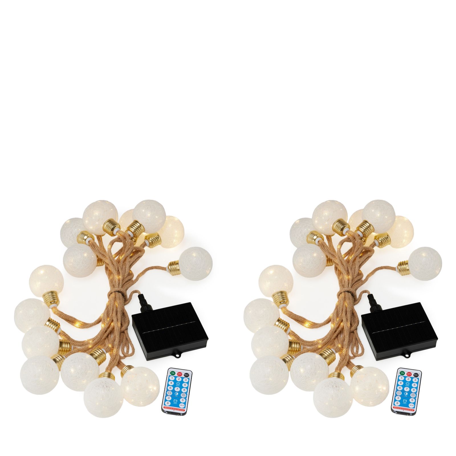 Solar Centre Set of 2 USB Rechargeable and Solar Elan Festoon Lights 4M