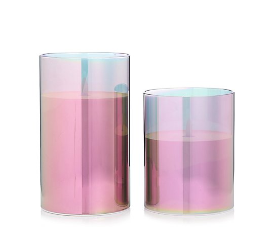 Garden Reflections Set of Two Outdoor Cement LED Candles