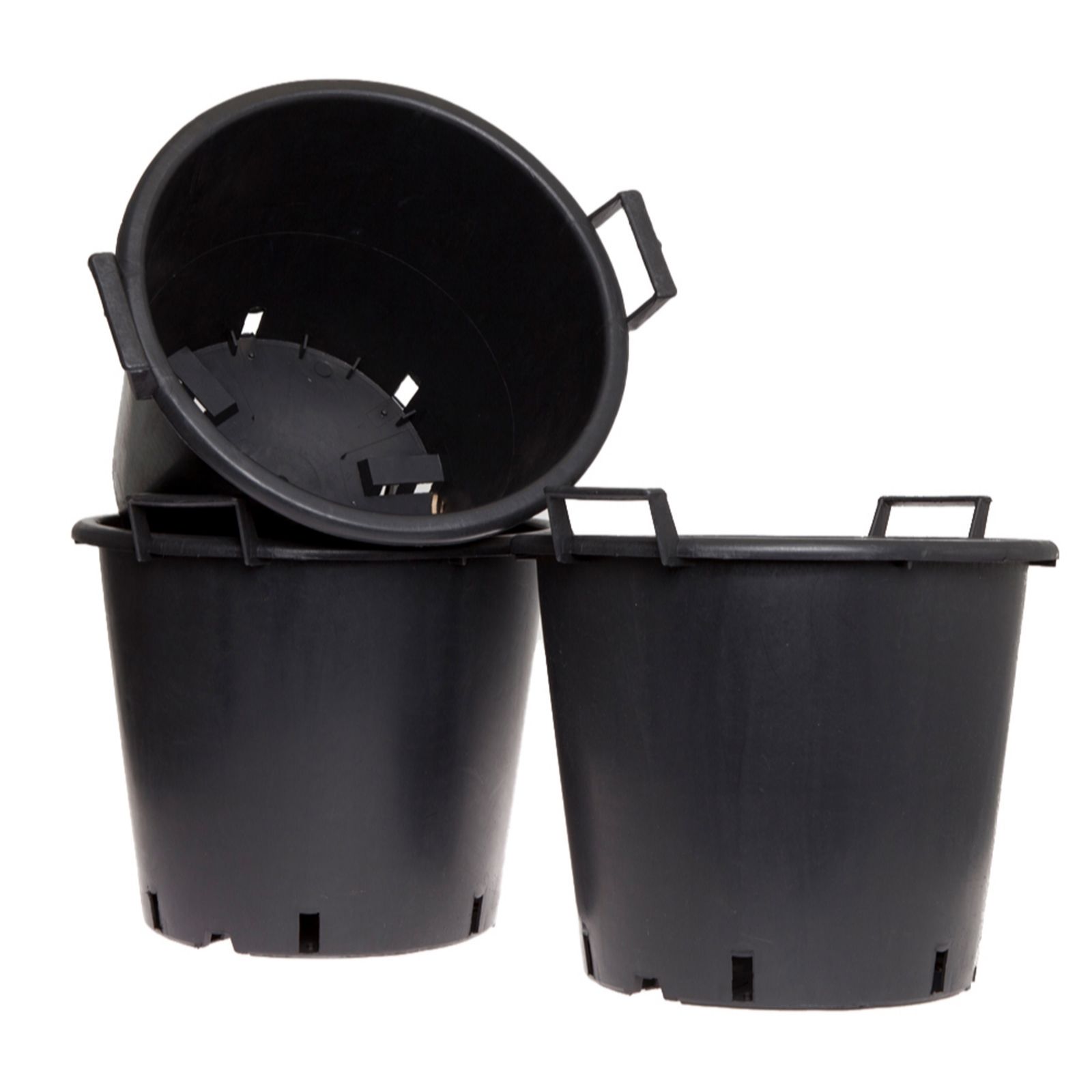 YouGarden Set of Black 3 Heavy Duty 50L Pots