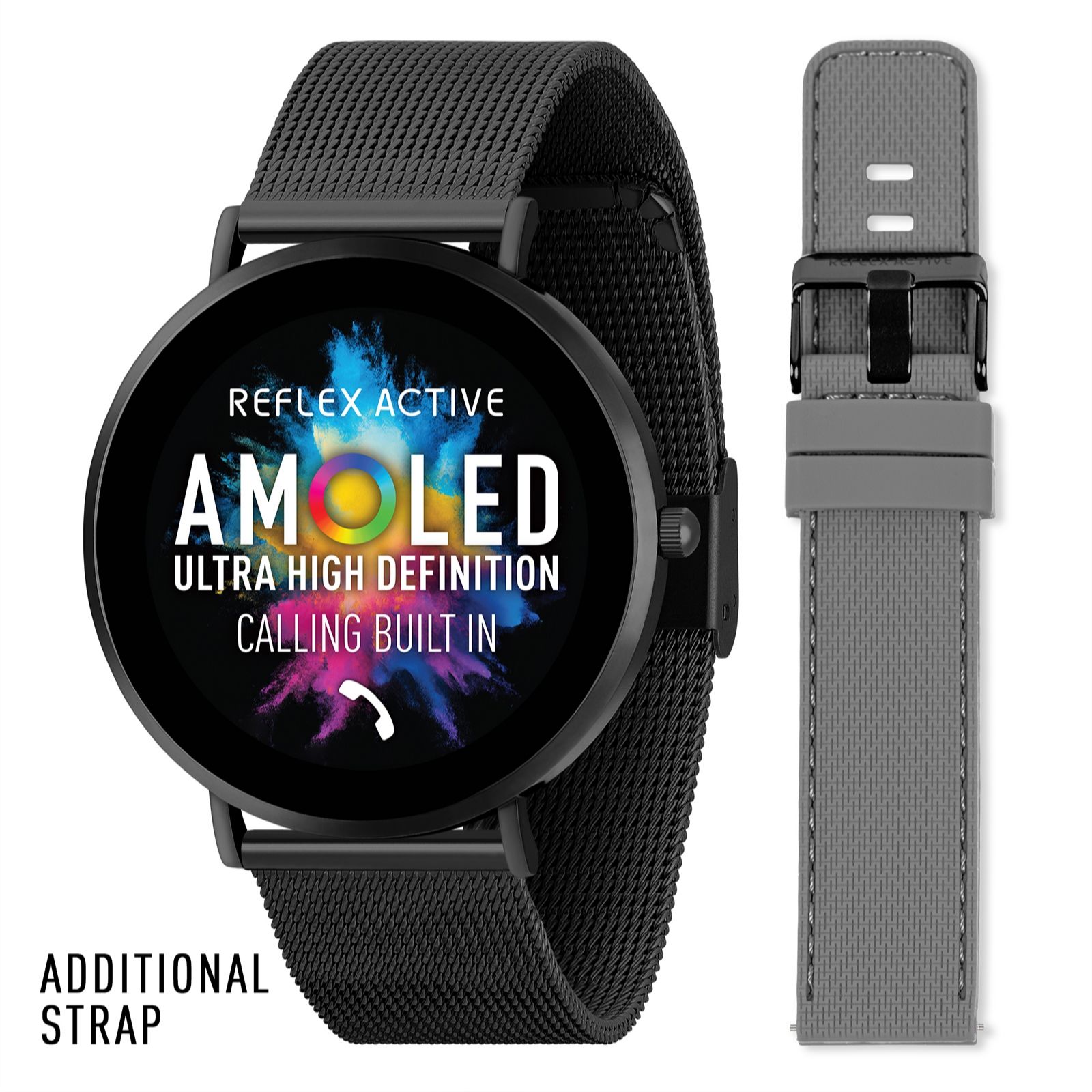 Reflex Active Series 42 AMOLED Smart Watch with 2 Straps