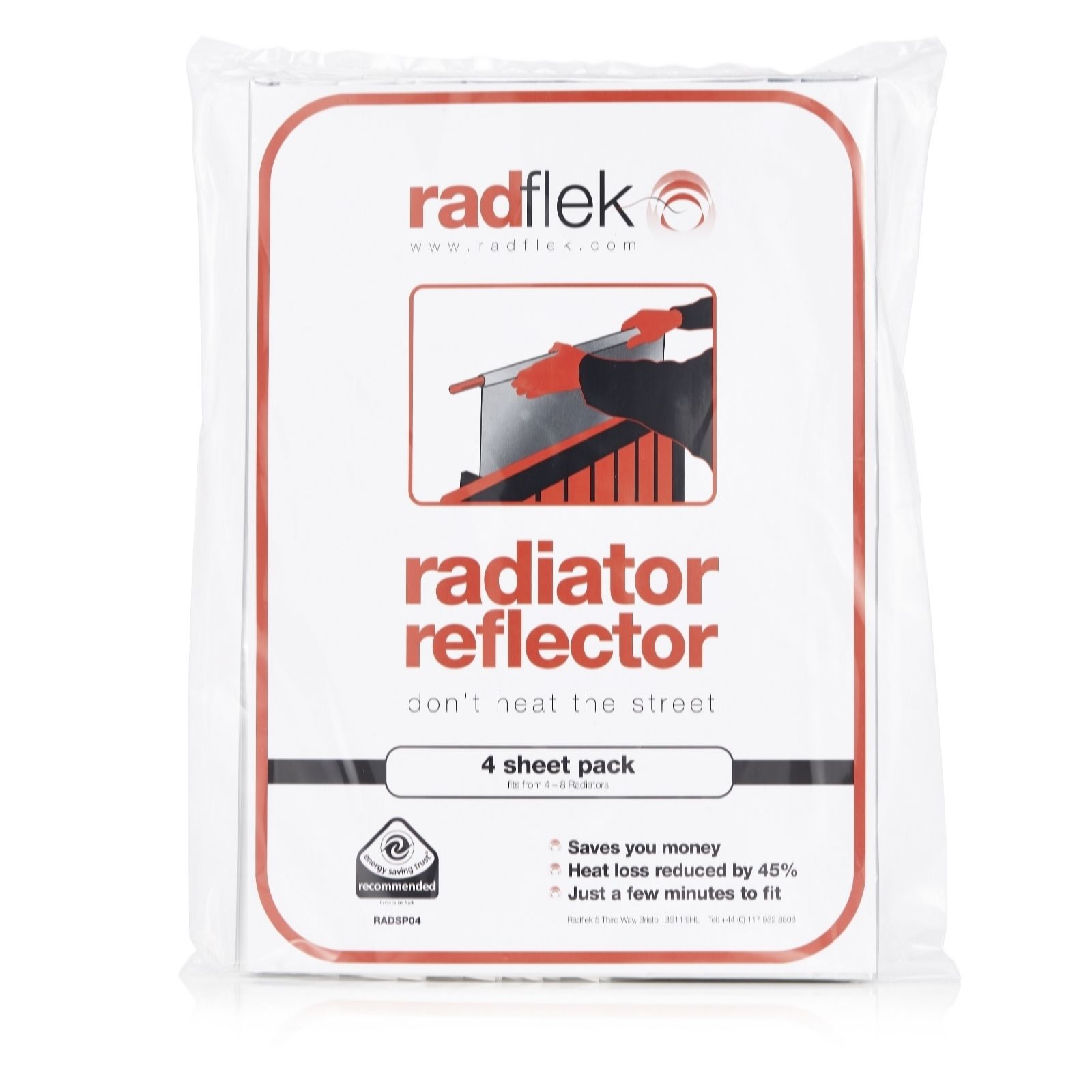 Outlet Radflek Set of 4 Radiator Reflector Sheets