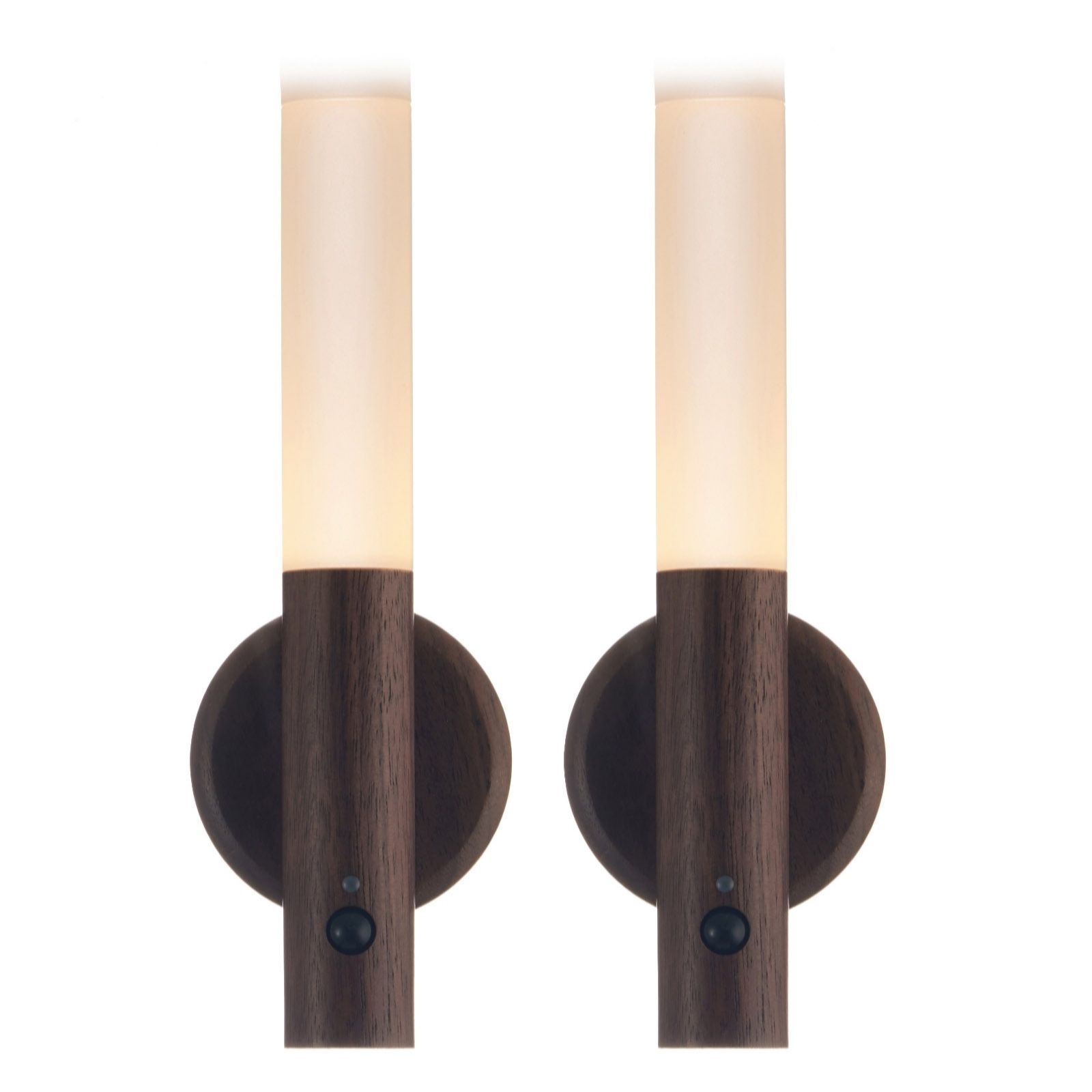 Auraglow Set of 2 Wood & Glass Sensor Lights