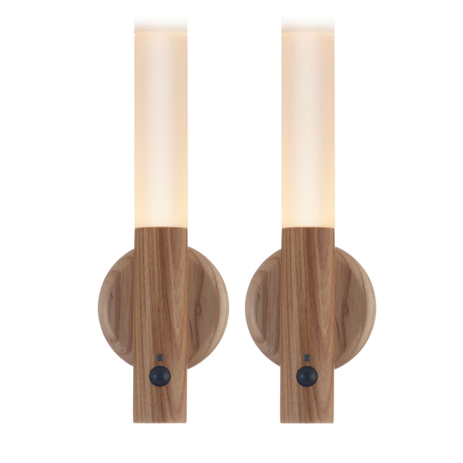 Auraglow Set of 2 Wood & Glass Sensor Lights