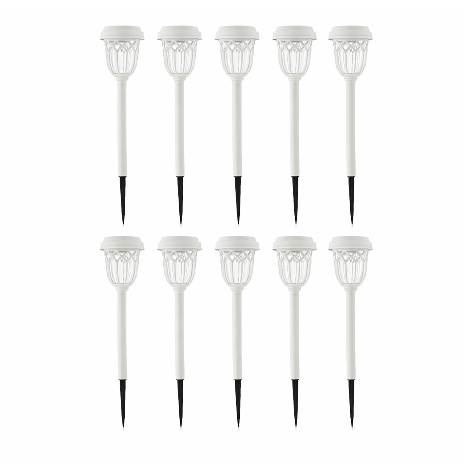 Garden Stories Classic Set of 10 Dual Function Solar Glass Stake Lights