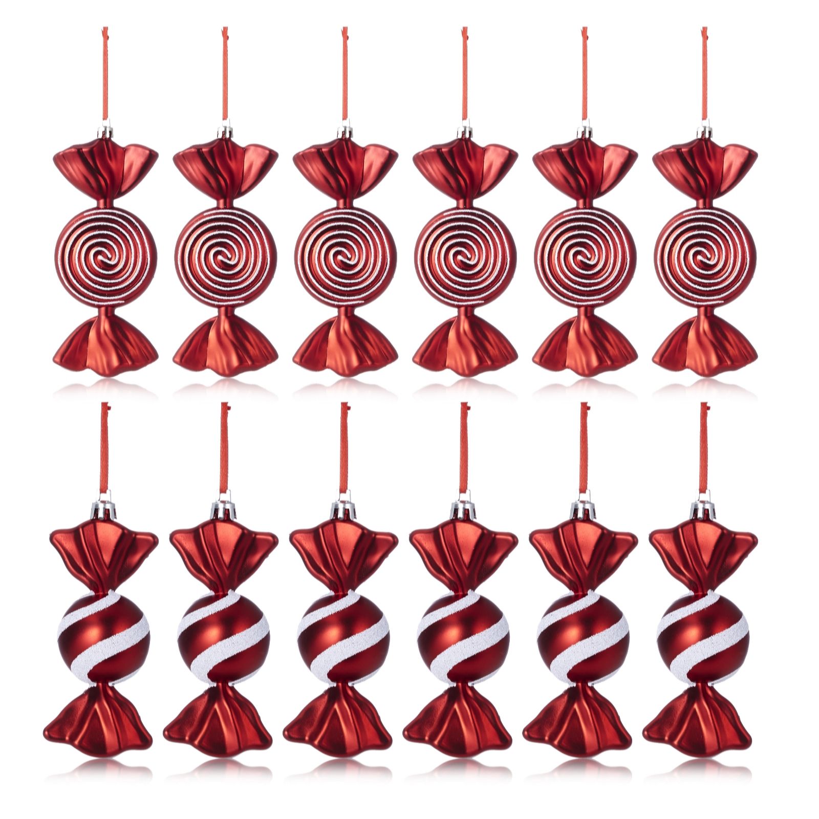 Santa Express Set of 12 Candy Sweets Baubles - QVC UK