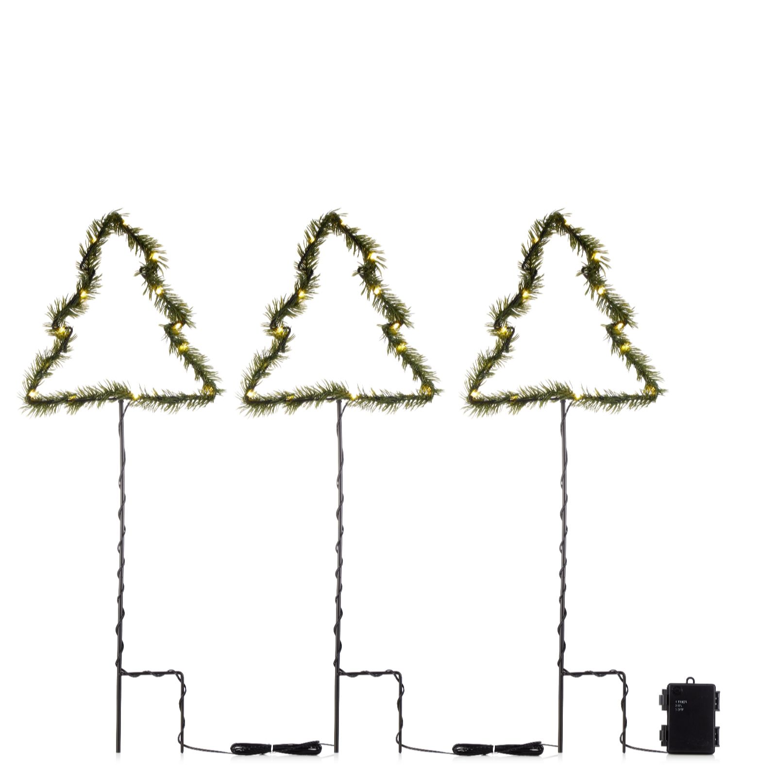 Luxform Set of 3 Illuminated Christmas Tree Garden Stakes