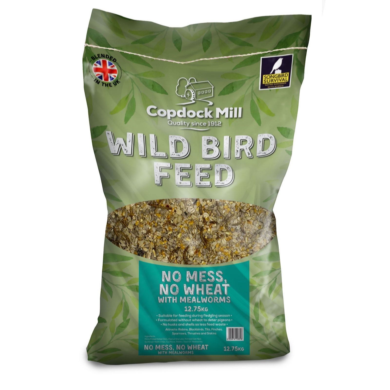 Copdock Mills Seasonal Attraction Birdfood 12.75KG Mealworm QVC UK