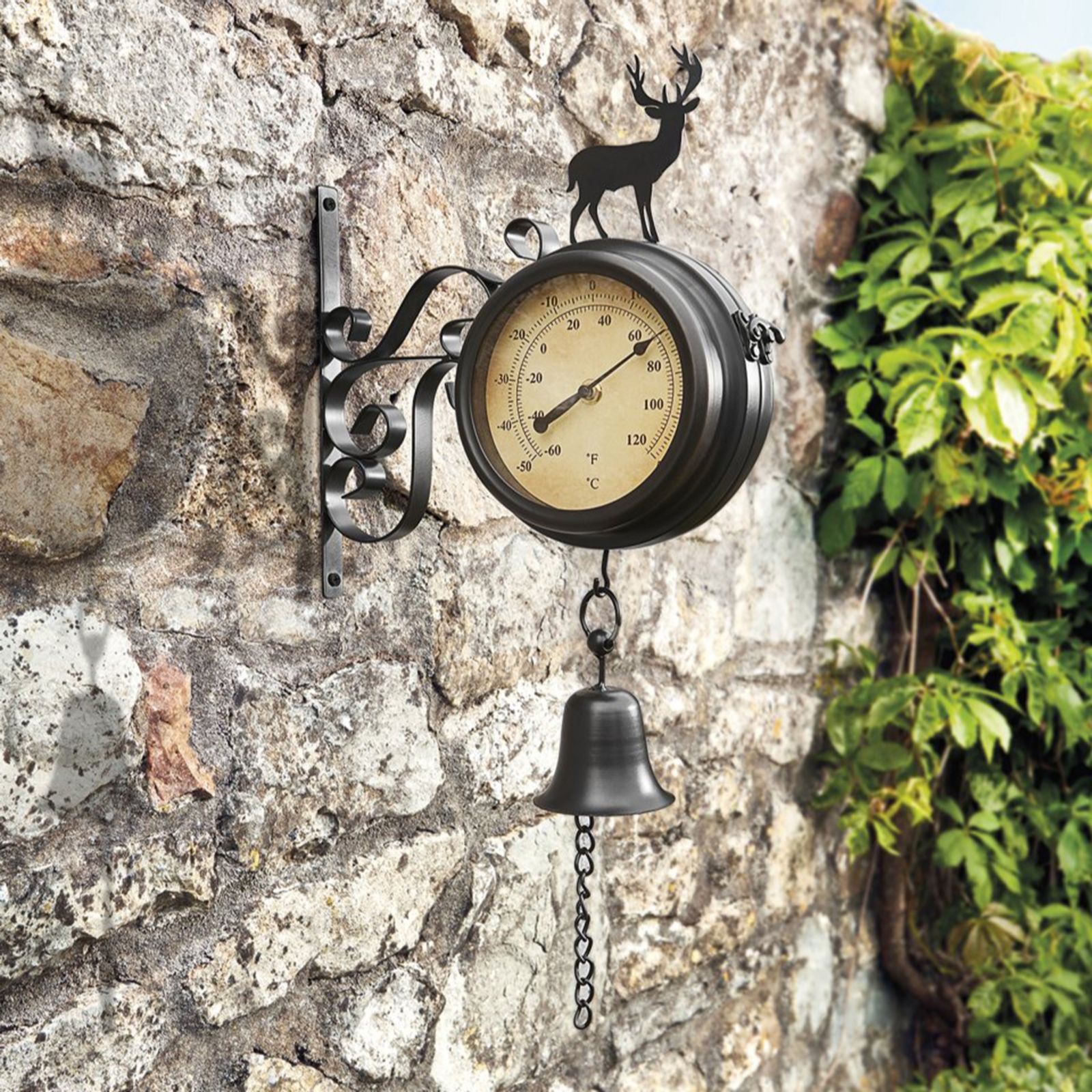 Thompson & Morgan Wall Mounted Metal Stag Clock - QVC UK
