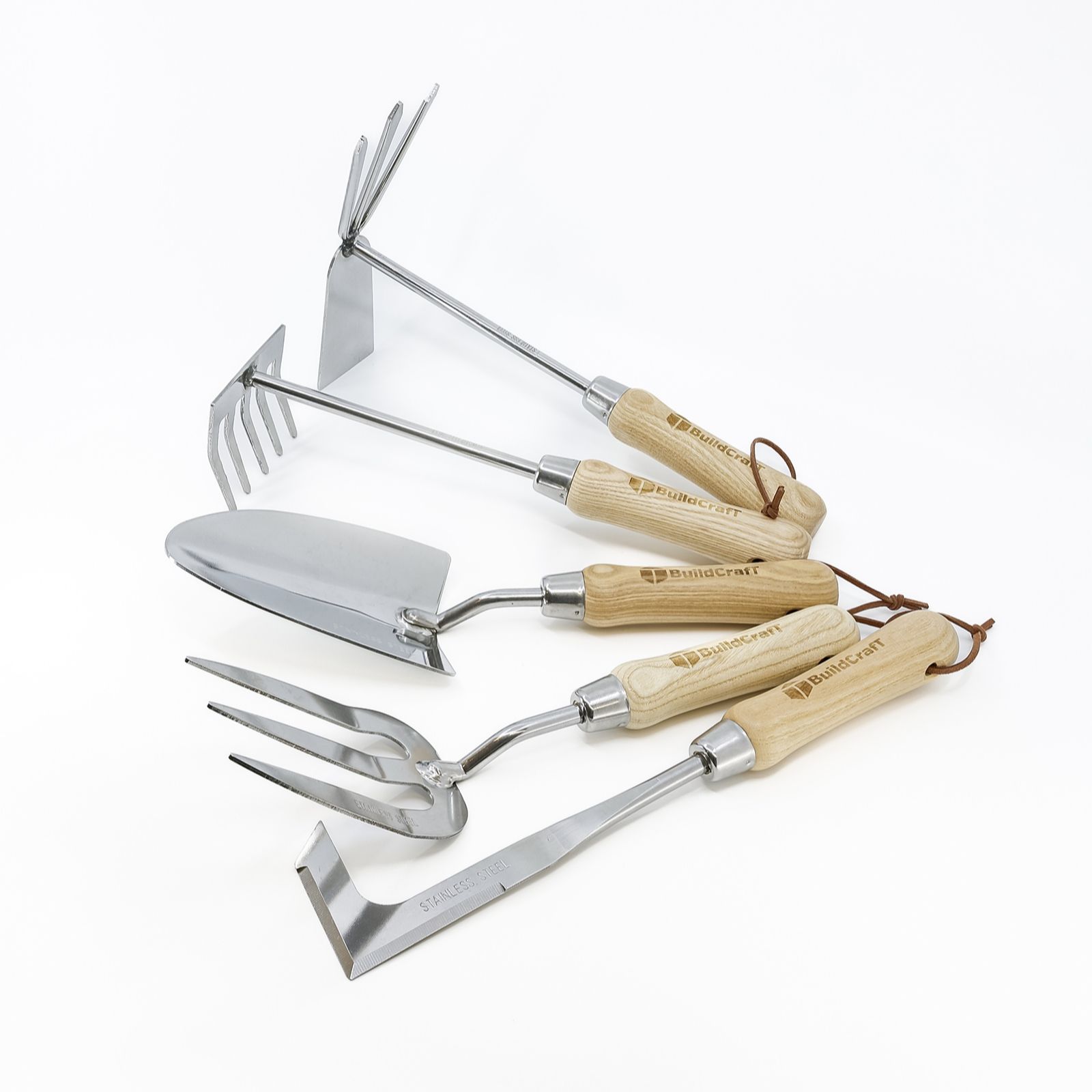 Buildcraft 5 Piece Garden Tool Set with Wooden Handles - QVC UK