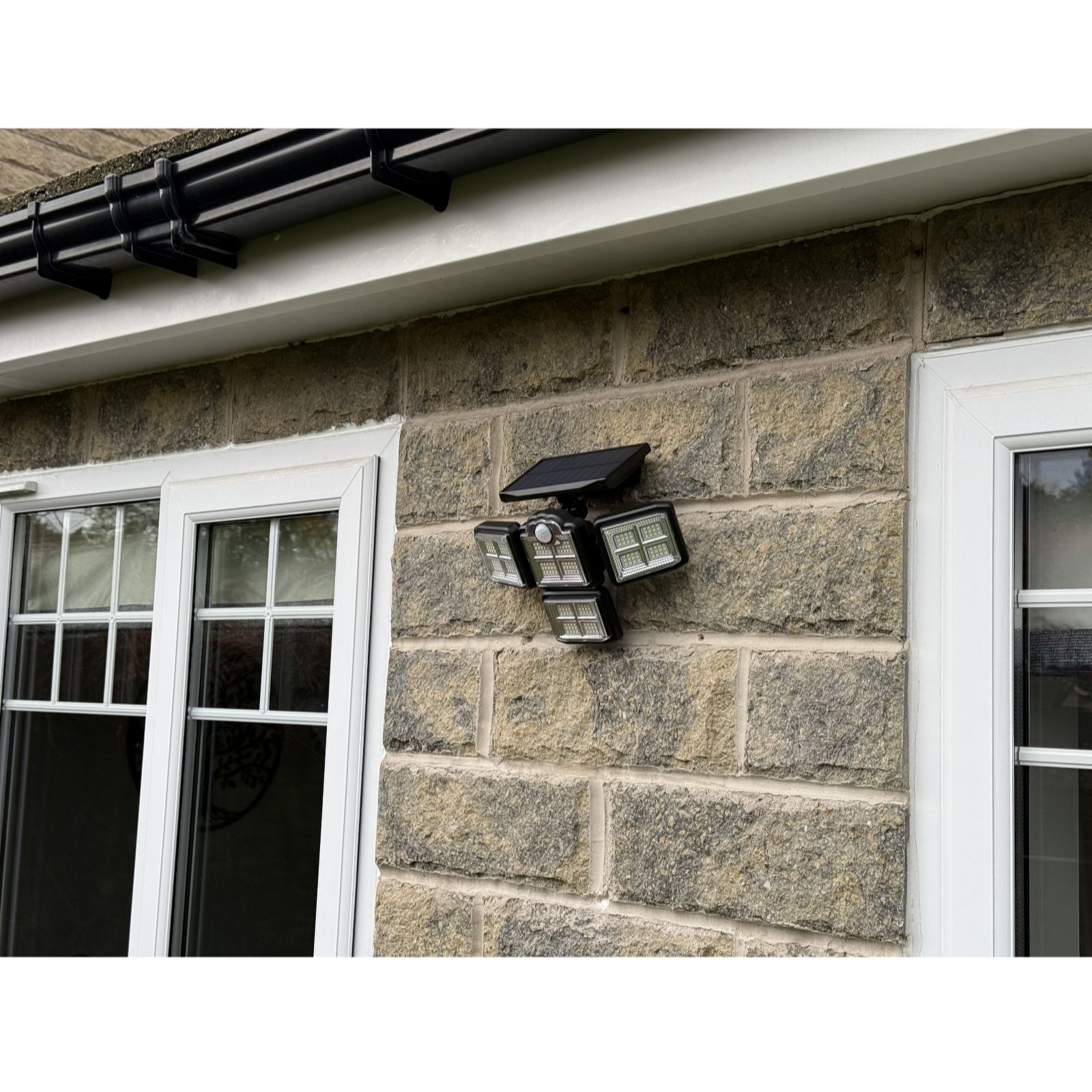 SFIXX Solar Sensor Security Wall Light - 4 Heads with Remote