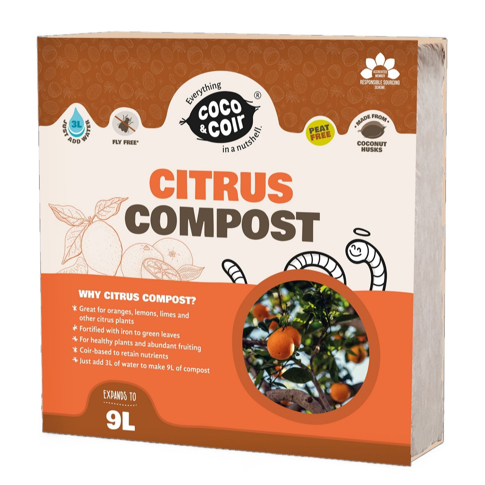 Coco & Coir Citrus Compost 9 Litre - QVC UK