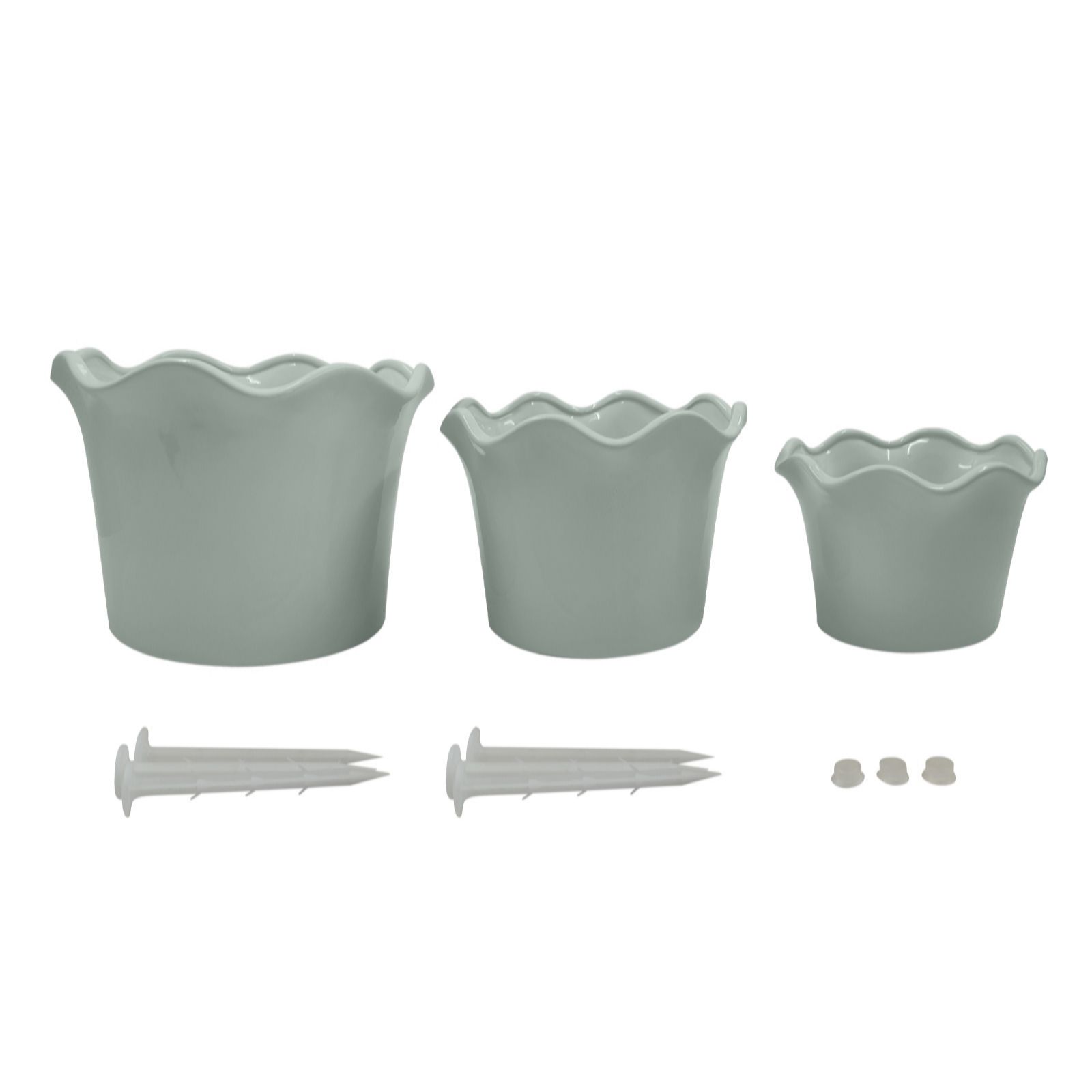 Outlet Garden Stories Sorbet Collection Set of 3 Scalloped Planters