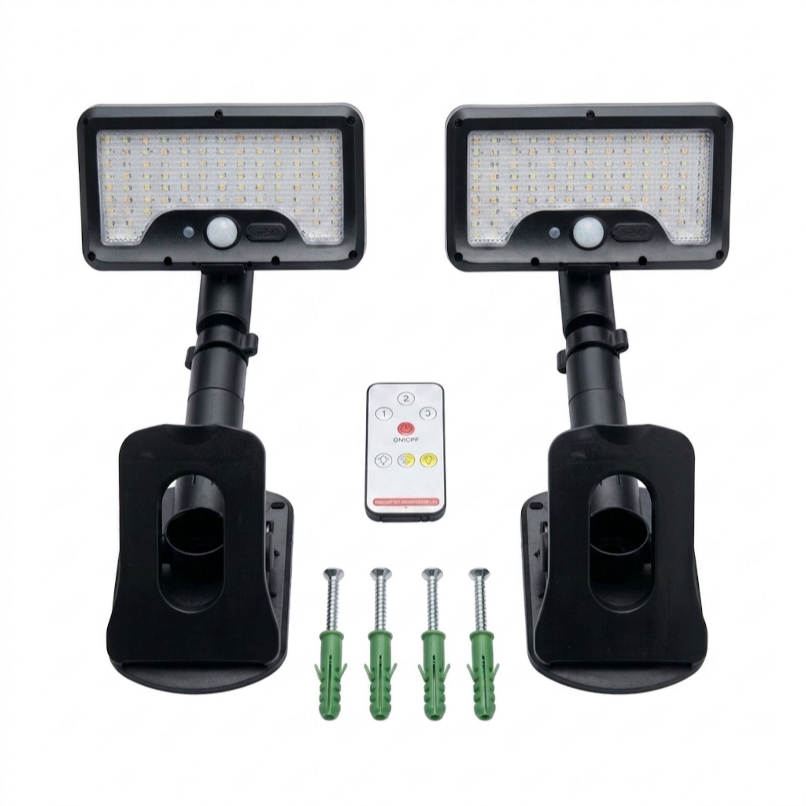 SFIXX St of 2 solar and rechargeable security lamps with remote