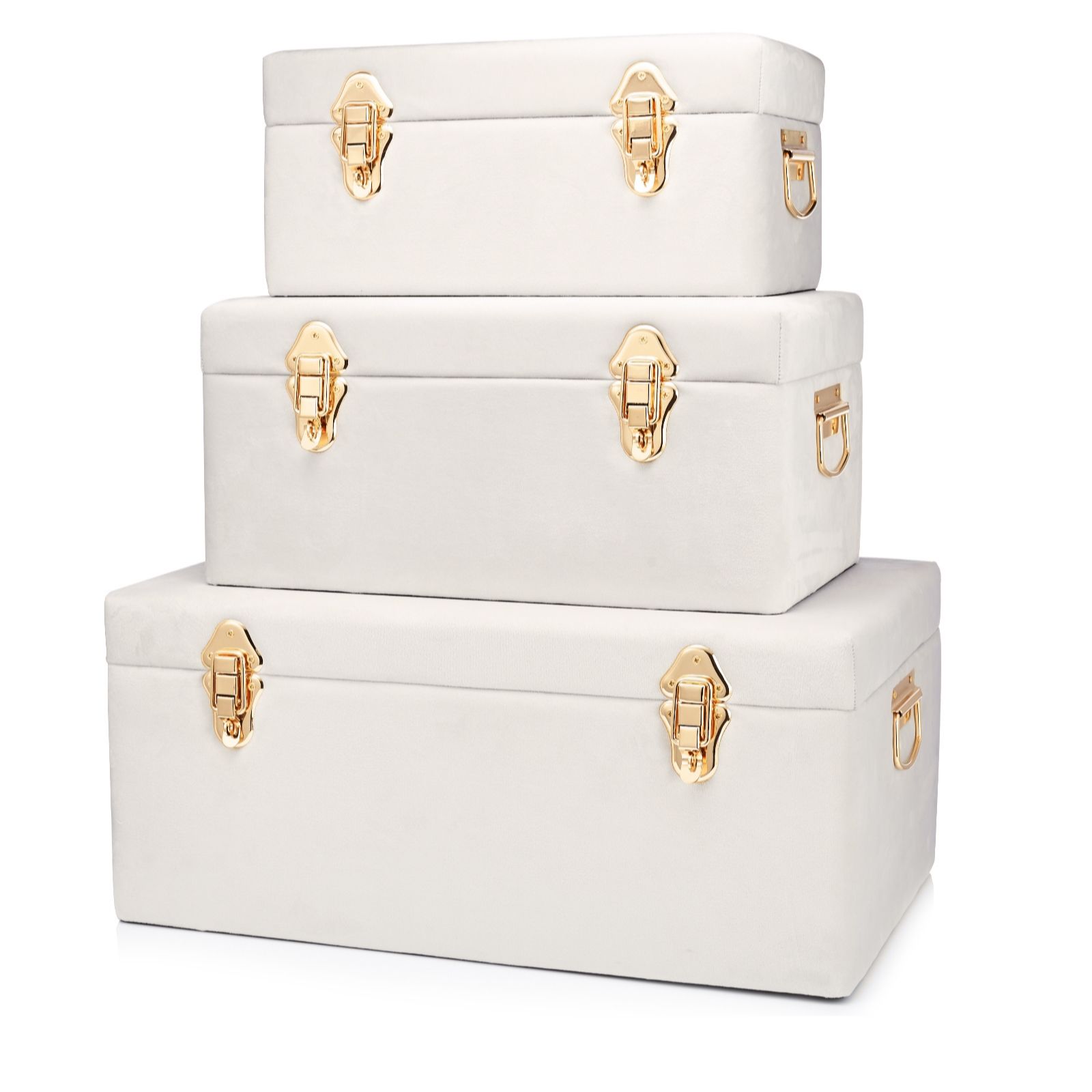 BundleBerry by Amanda Holden Set of 3 Velvet Touch Trunks