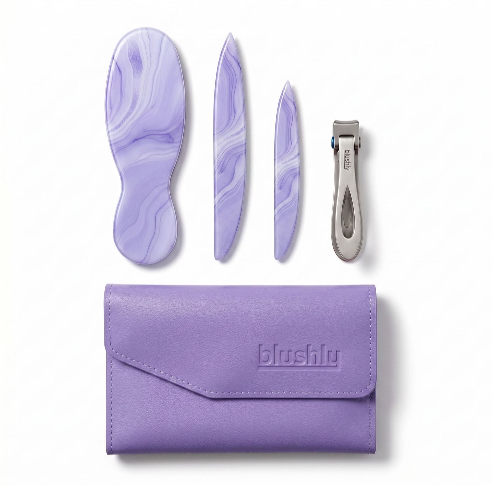 Blushly Complete Manicure & Pedicure Set with Case