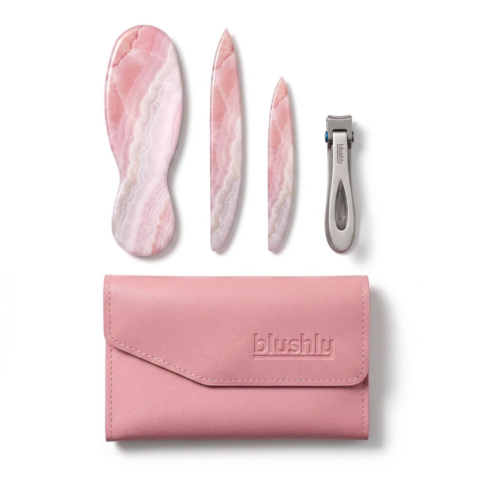 Blushly Complete Manicure & Pedicure Set with Case