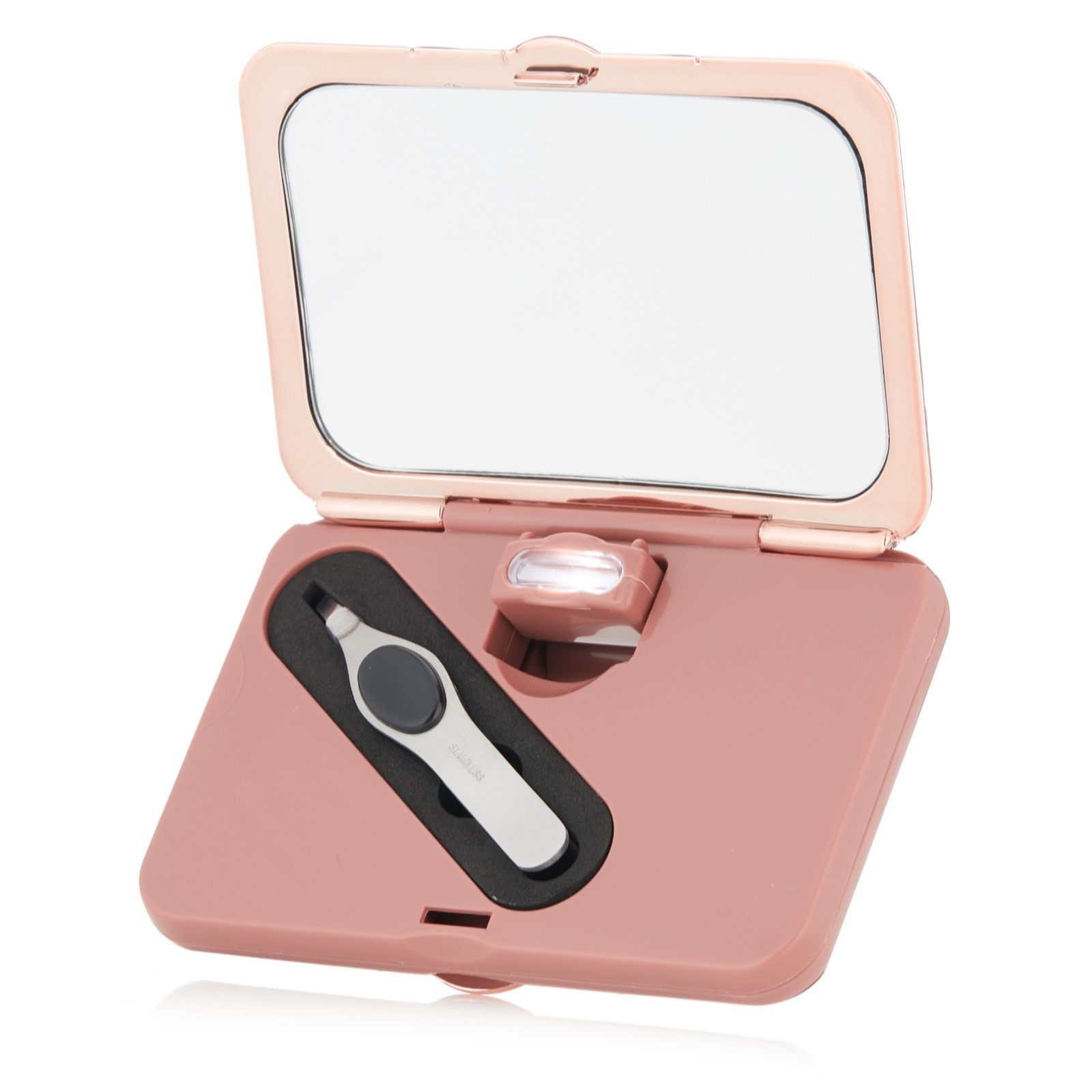 Simply Beauty Dual Magnification Mirror with LED Light & Tweezers - QVC UK
