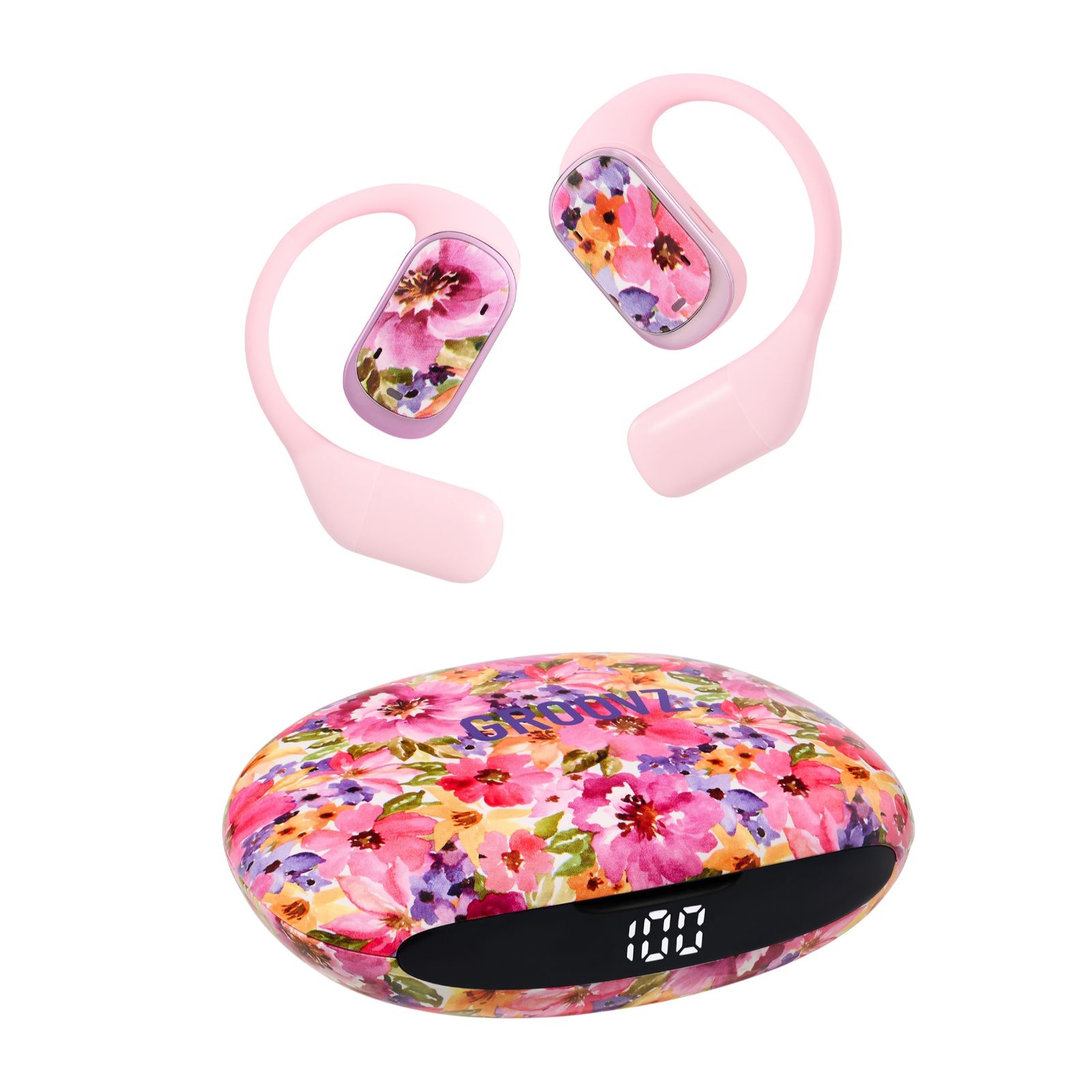 Groovz Open-Ear TWS Headphones With Smart Digital Battery Display