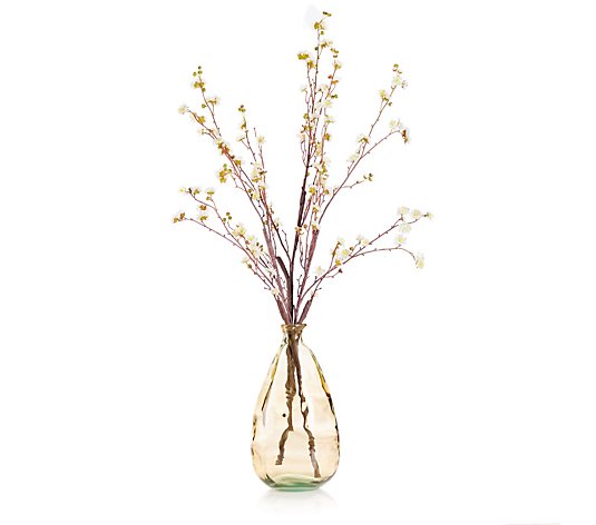 Peony Spring Blooms In a Teardrop Vase
