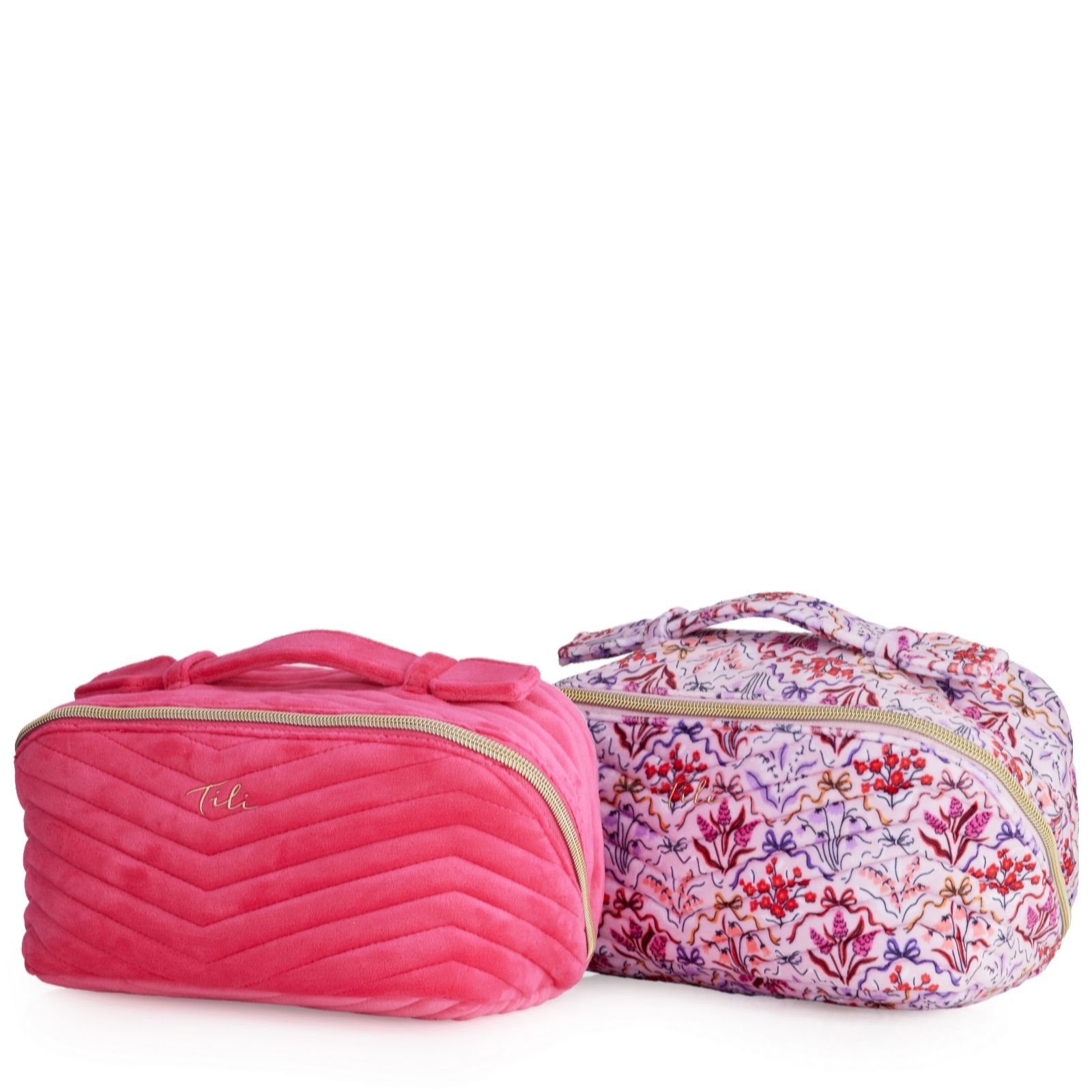 Outlet Tili Set of 2 Chevron Quilted Flat Lay Bags