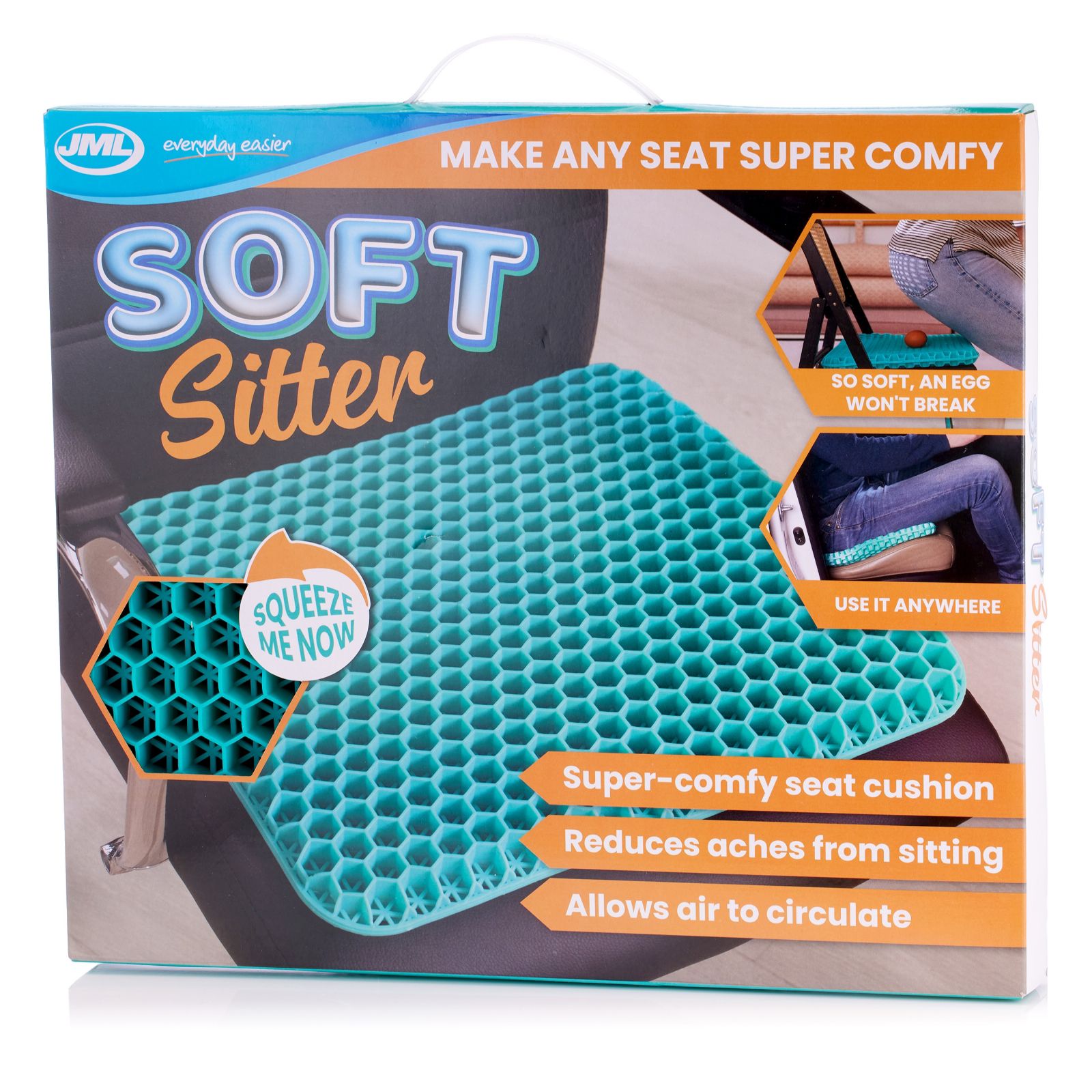 JML Soft Sitter Supportive Gel Cushion Set of 2 - QVC UK