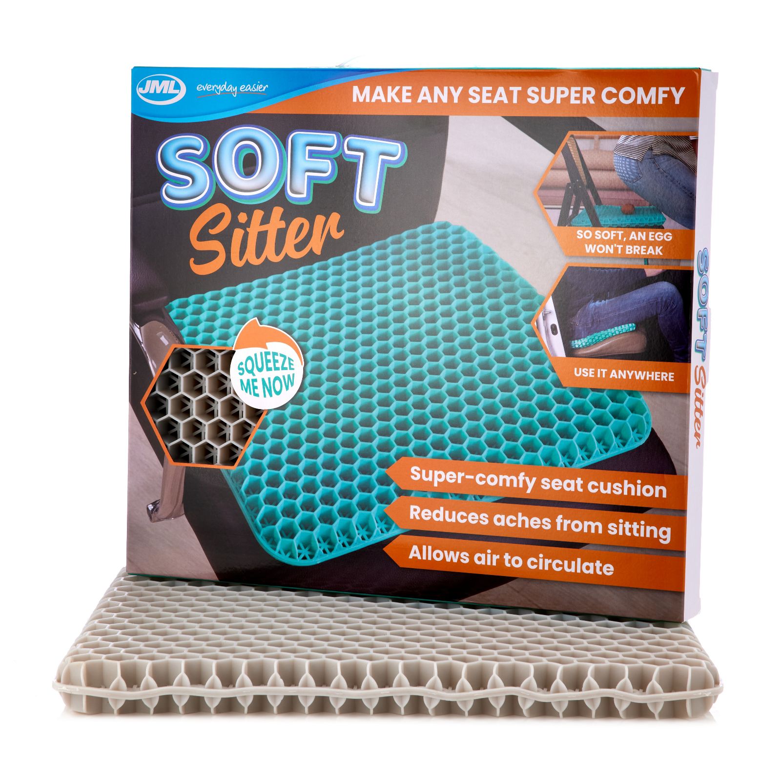 JML Soft Sitter Supportive Gel Cushion Set of 2