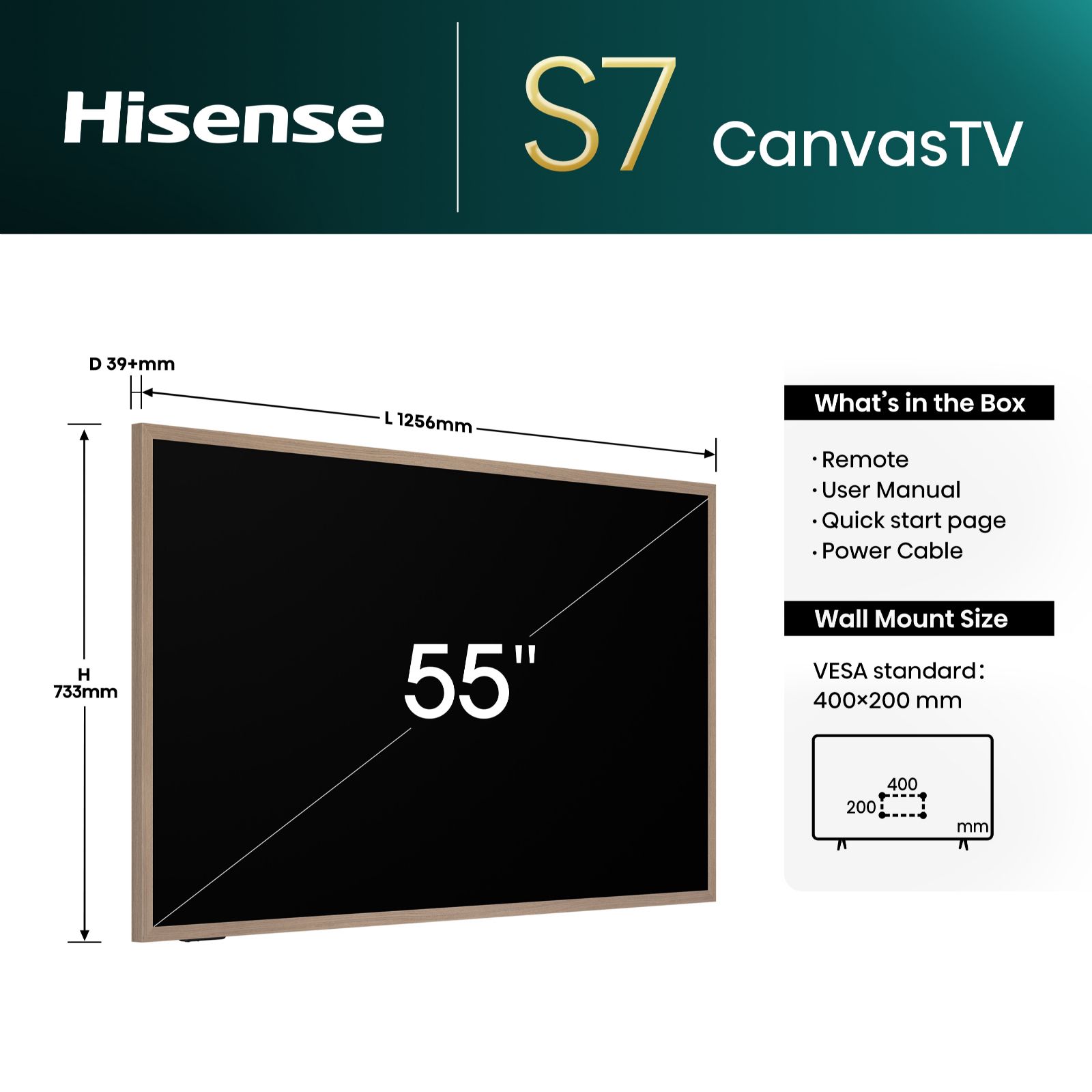Hisense Canvas 55 inch QLED 4K Ultra HD HDR Smart TV Freely & Amazon