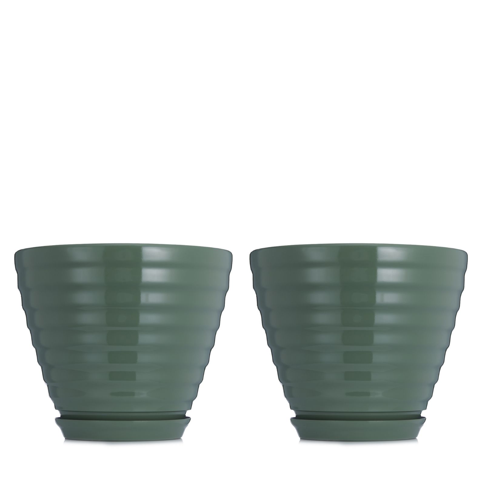 Grumpy Gardener Set of 2 Integrated Saucer Twist Pots