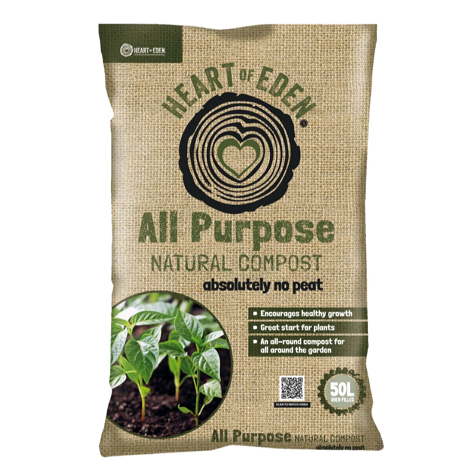 Heart of Eden All Purpose Natural Compost 50L